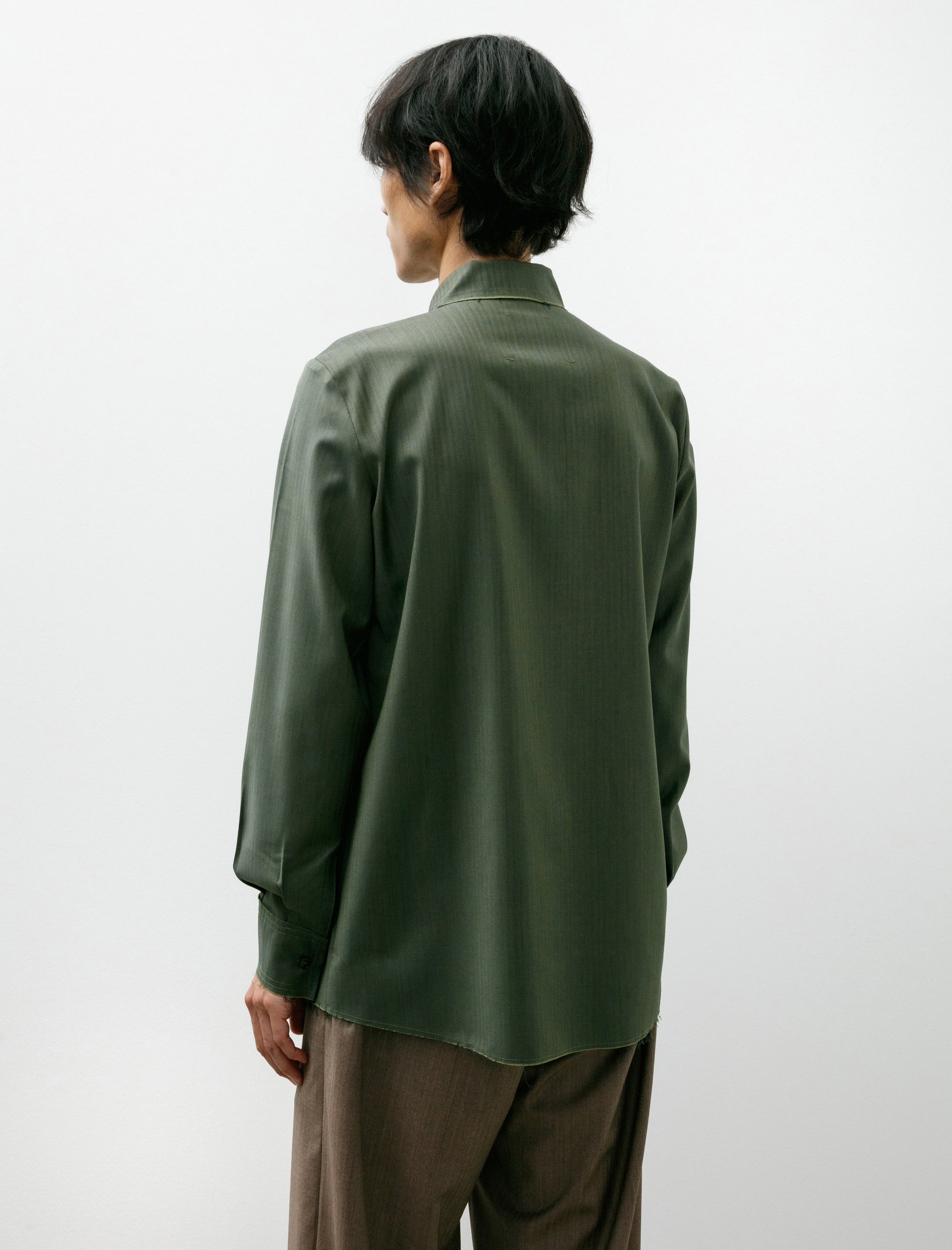 Gabriela Coll Garments No. 197 Fine Wool Shirt Green Herringbone