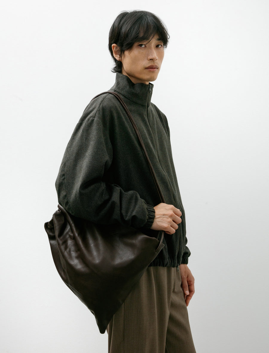 No. 131 Gathered Crossed Bag Brown - Image 1