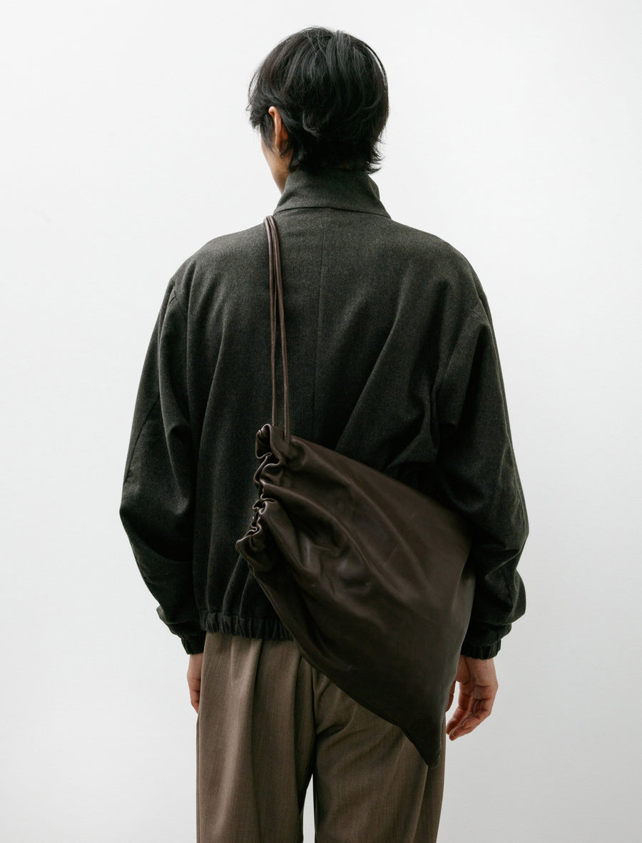 No. 131 Gathered Crossed Bag Brown - Image 2