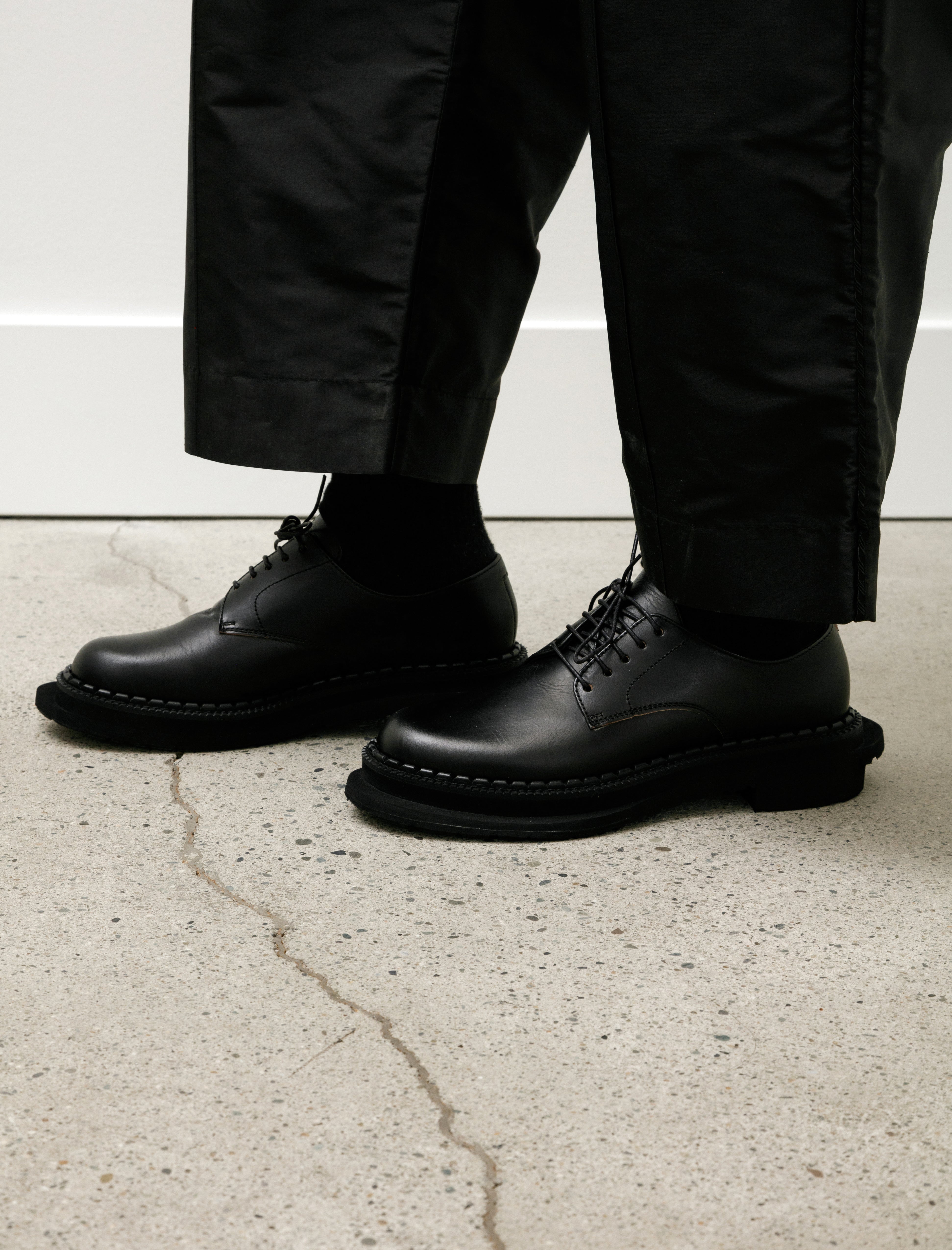 Y's by Yohji Yamamoto Irregular Shoes Leather Black