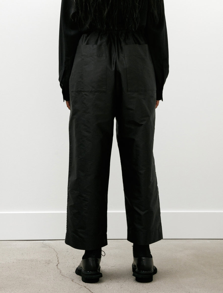 Silk Dupion Luna Trousers with Trim Black - Image 5
