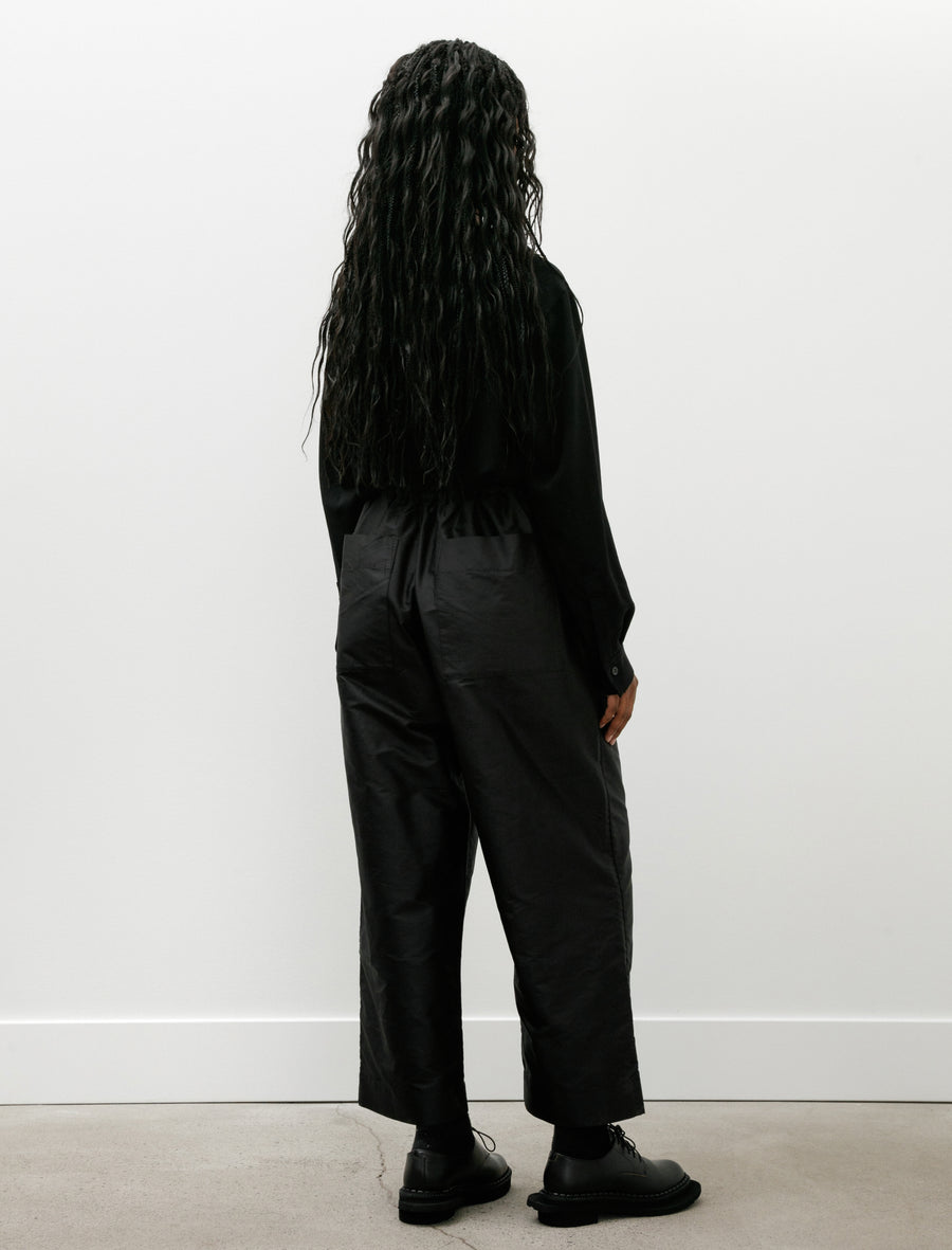Silk Dupion Luna Trousers with Trim Black - Image 6