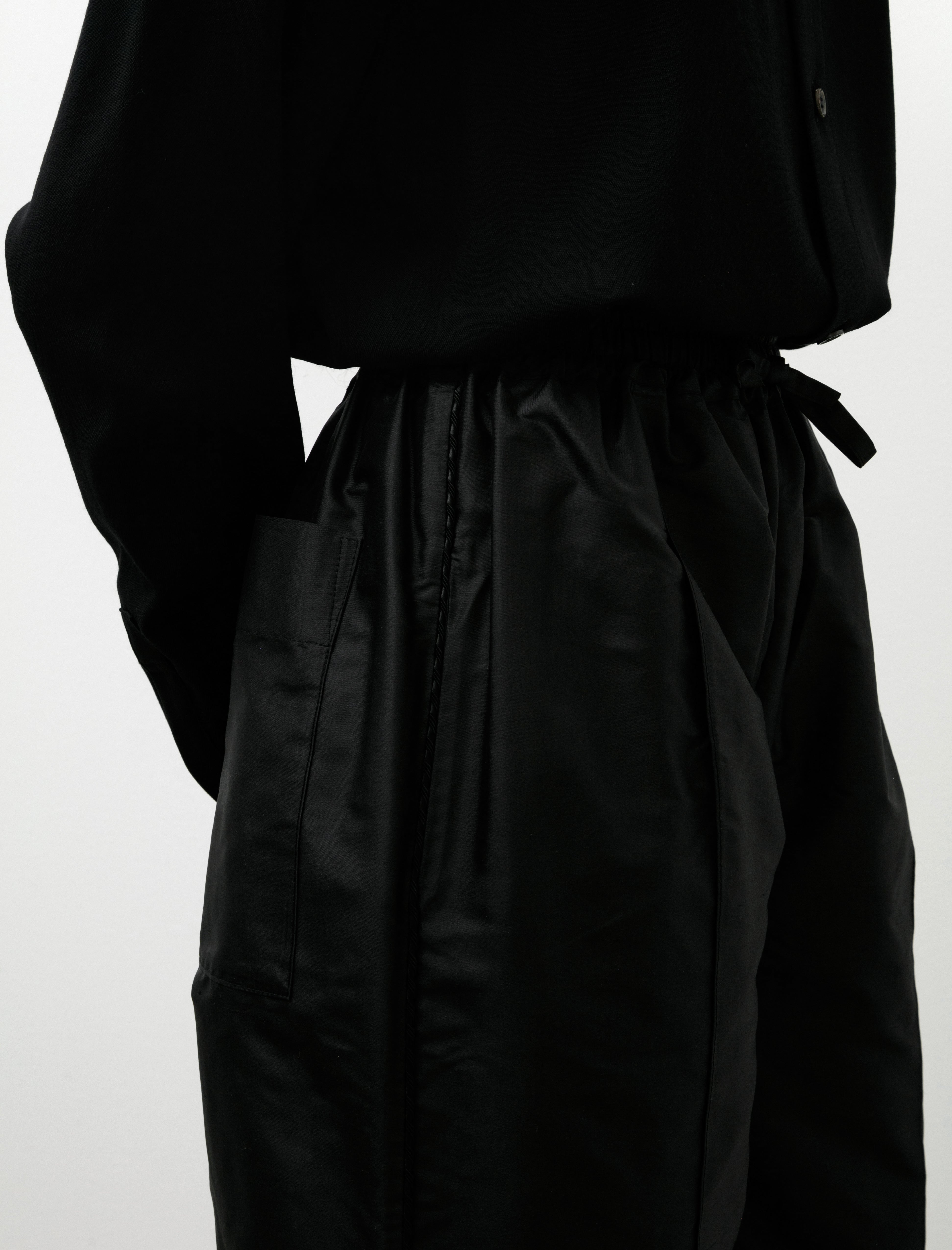 Cawley Silk Dupion Luna Trousers with Trim Black