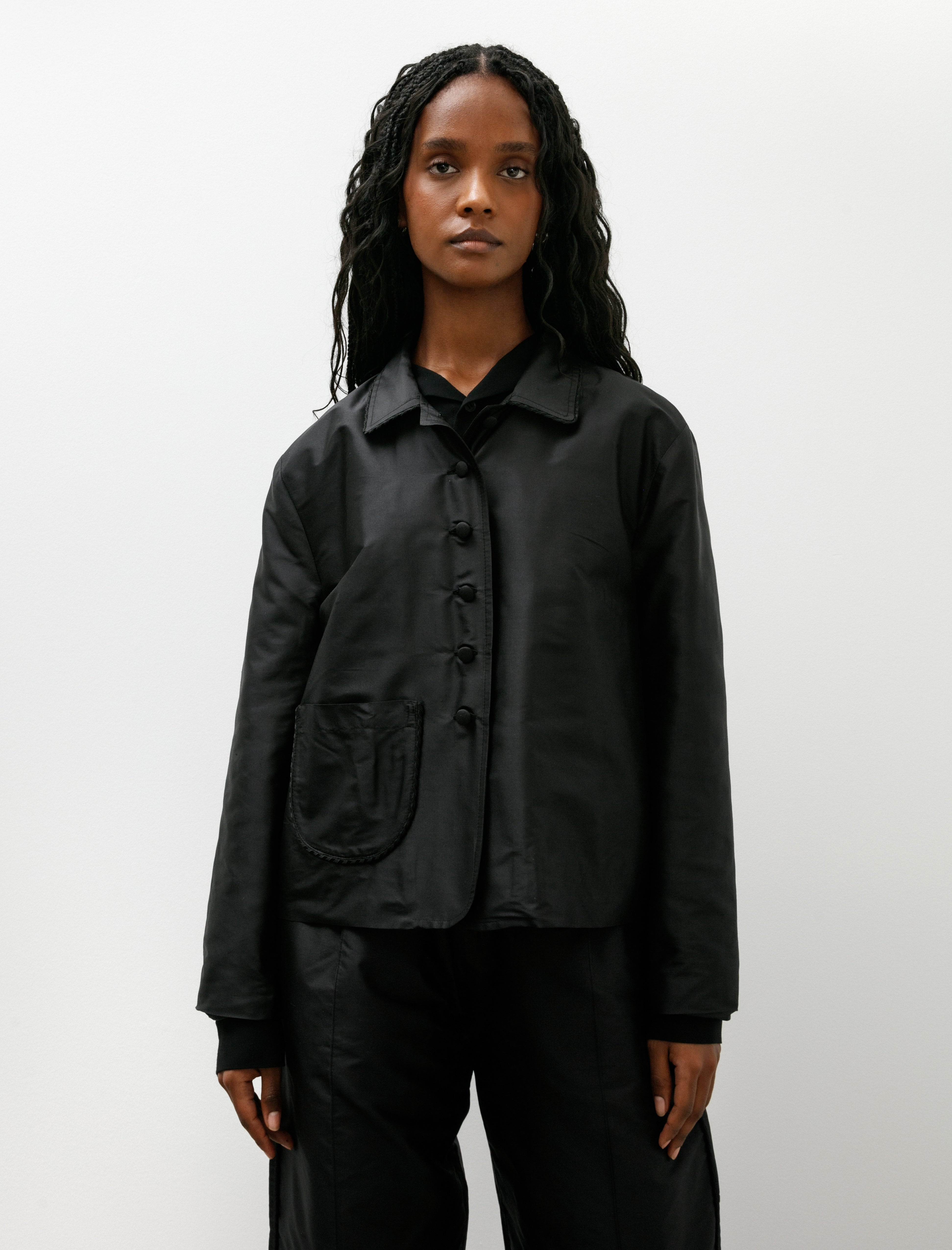Cawley Silk Dupion Lillie Jacket with Trim Black