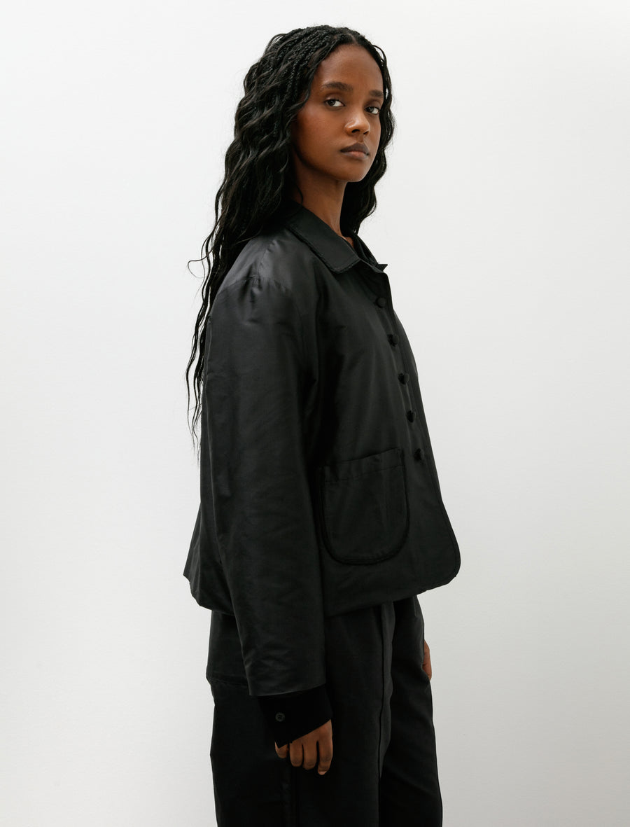 Silk Dupion Lillie Jacket with Trim Black - Image 5