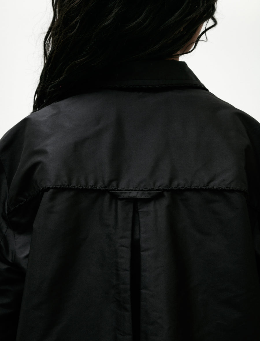 Silk Dupion Lillie Jacket with Trim Black - Image 7