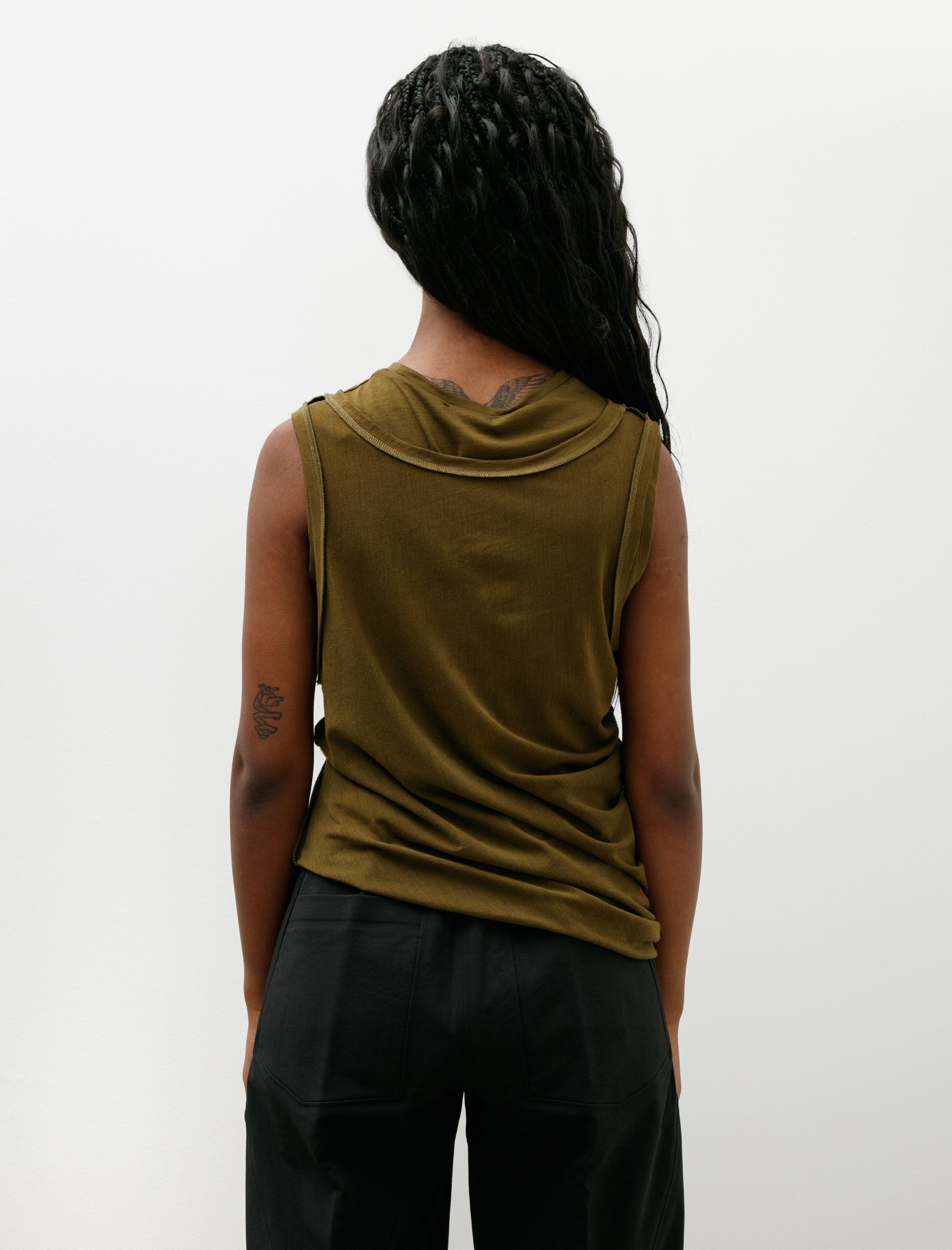 Wanze Double Layered Tank Merino Wool Olive