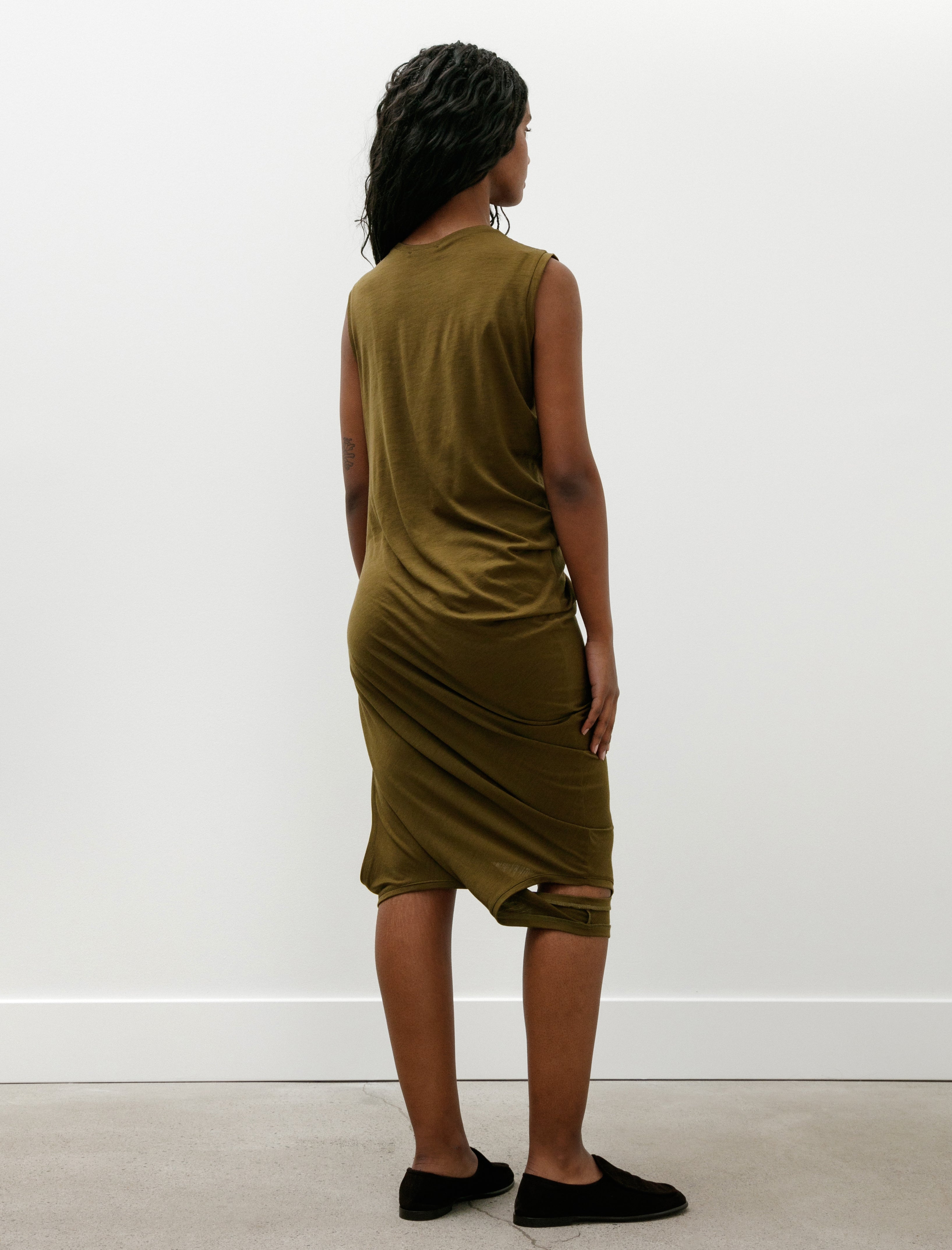 Wanze Double Layered Tank Merino Wool Olive