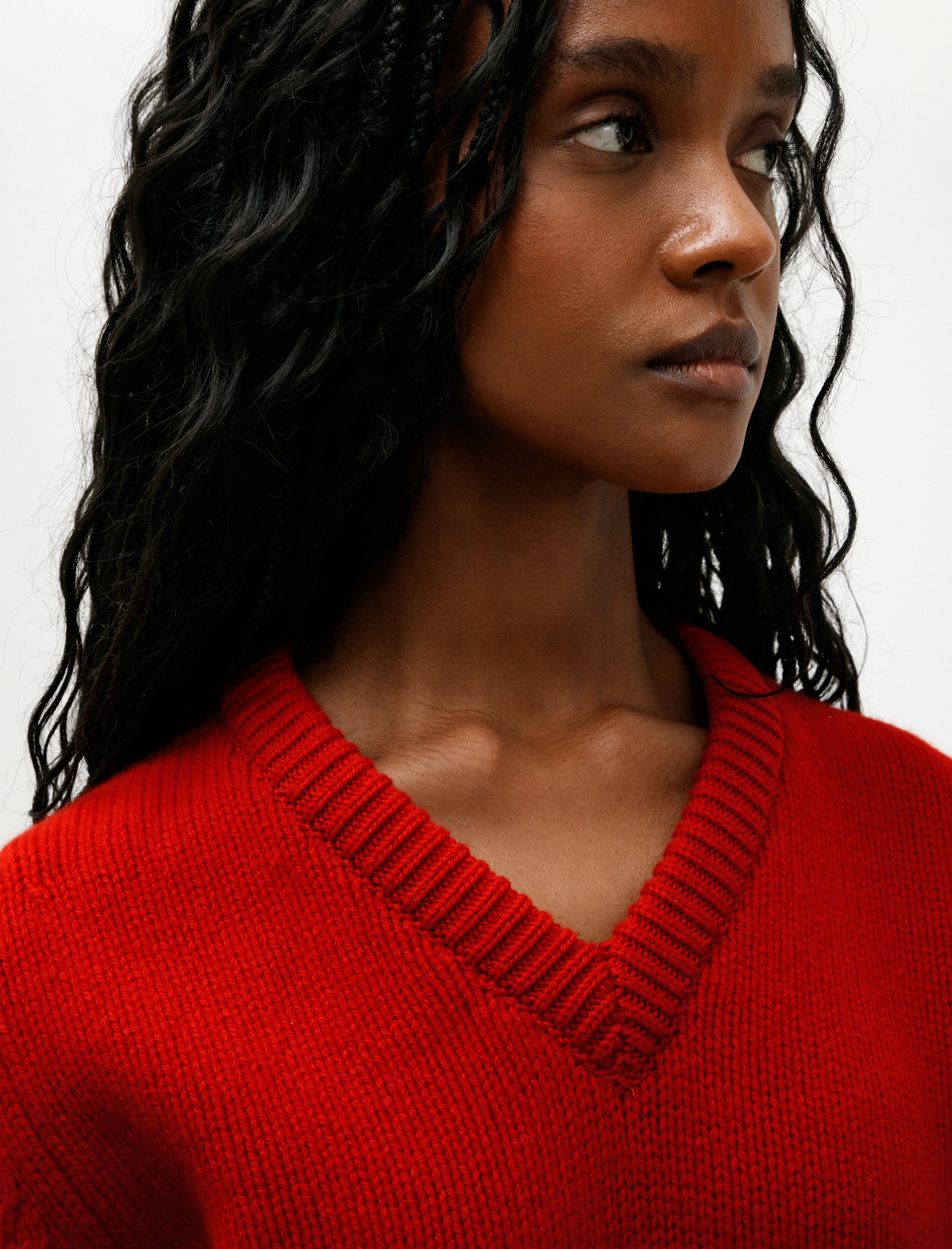 & Daughter Glenn V-Neck Ruby Red