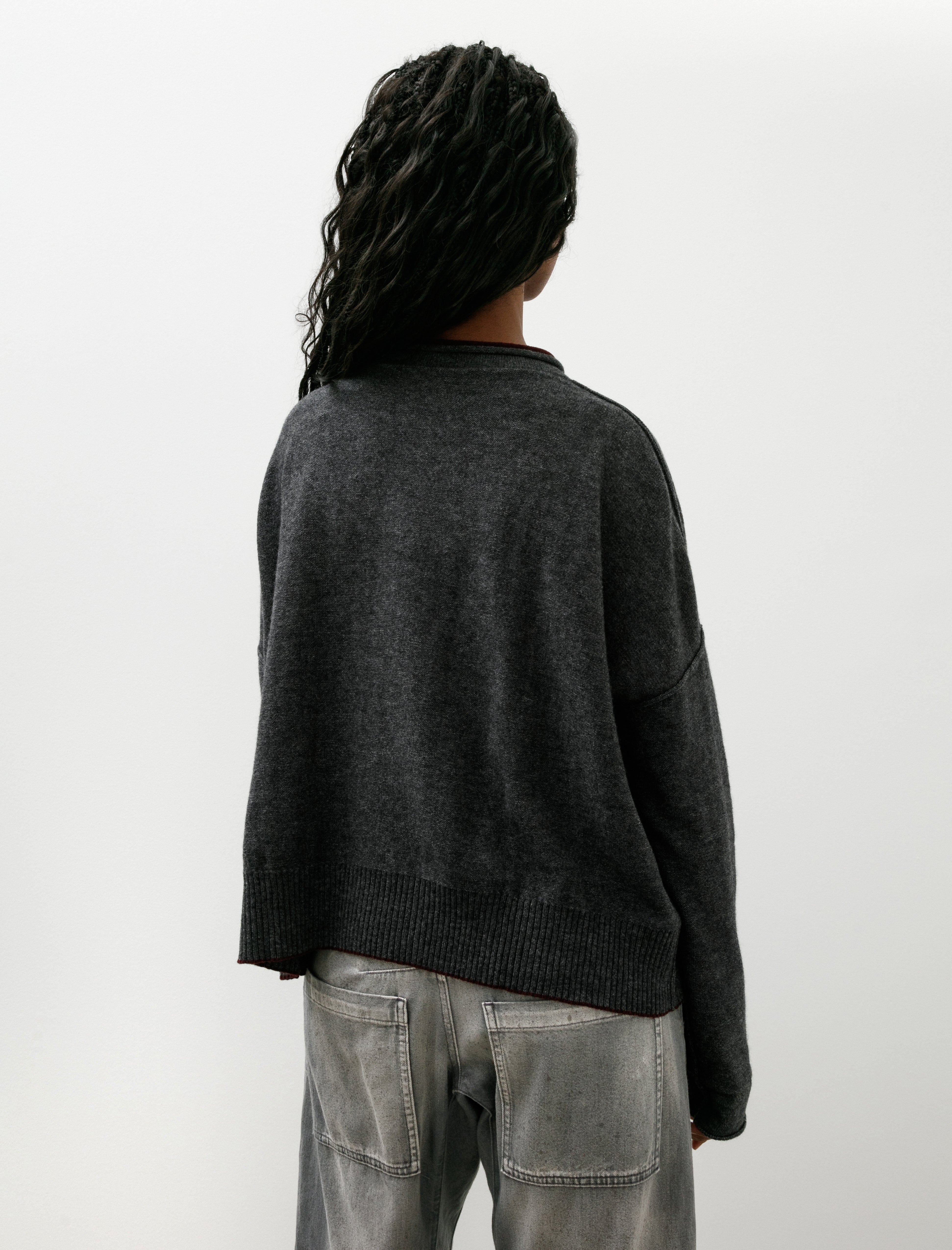Y's by Yohji Yamamoto Drop Shoulder Knit Grey