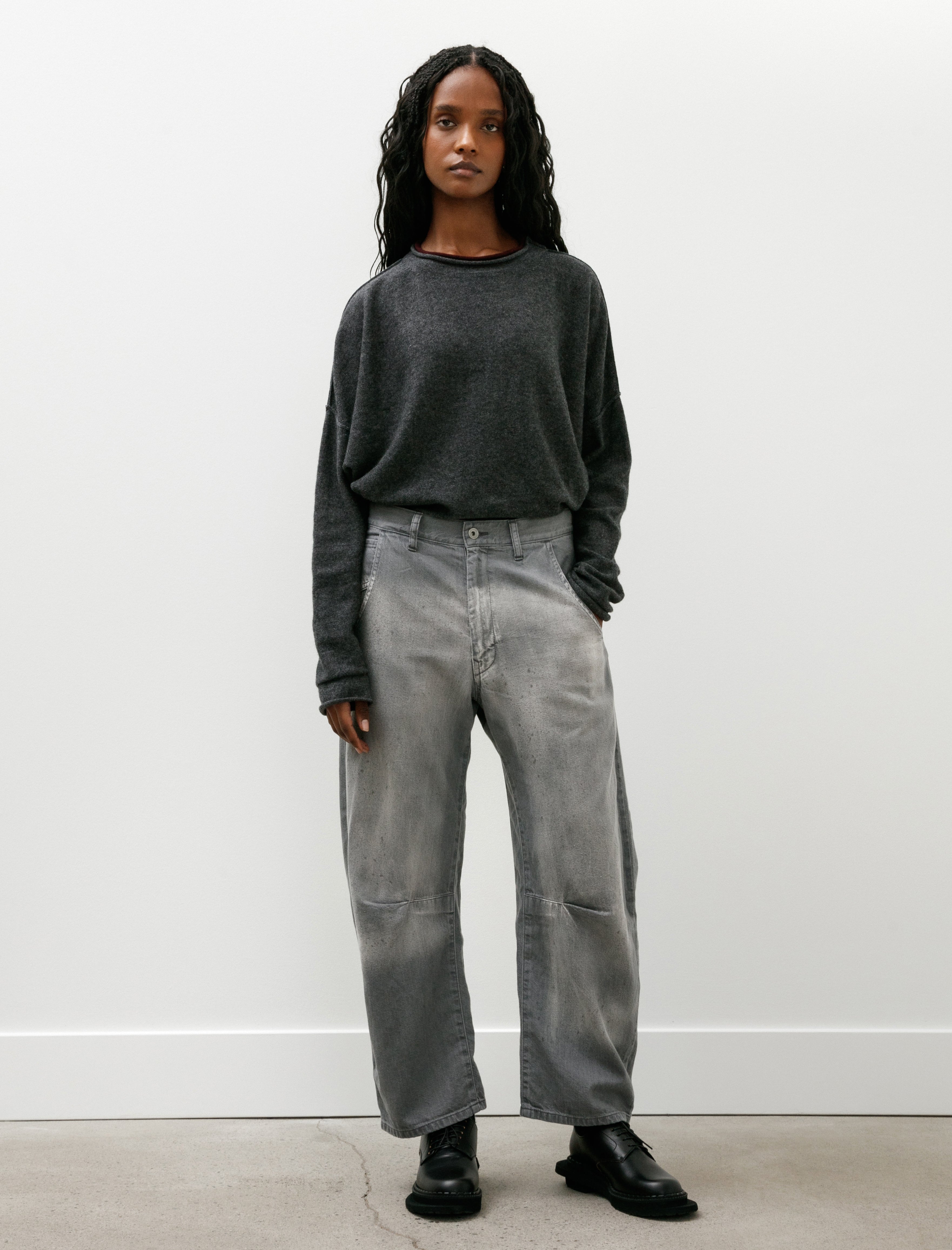 Y's by Yohji Yamamoto Knee Seam Pants Grey