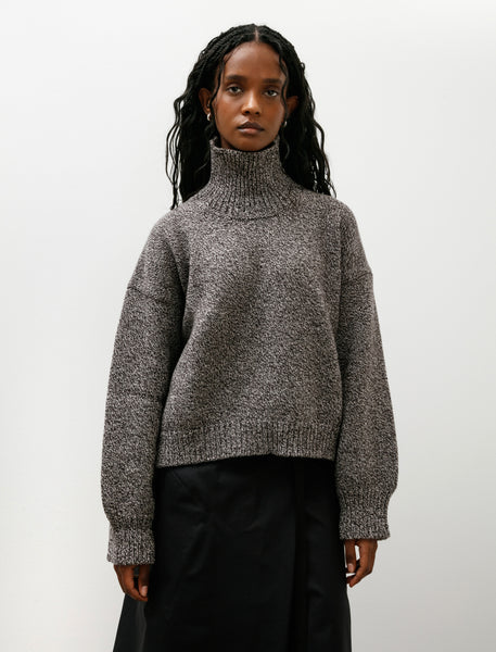 & Daughter Caragh Chunky Crop High Neck Dark Brown Marle – Neighbour