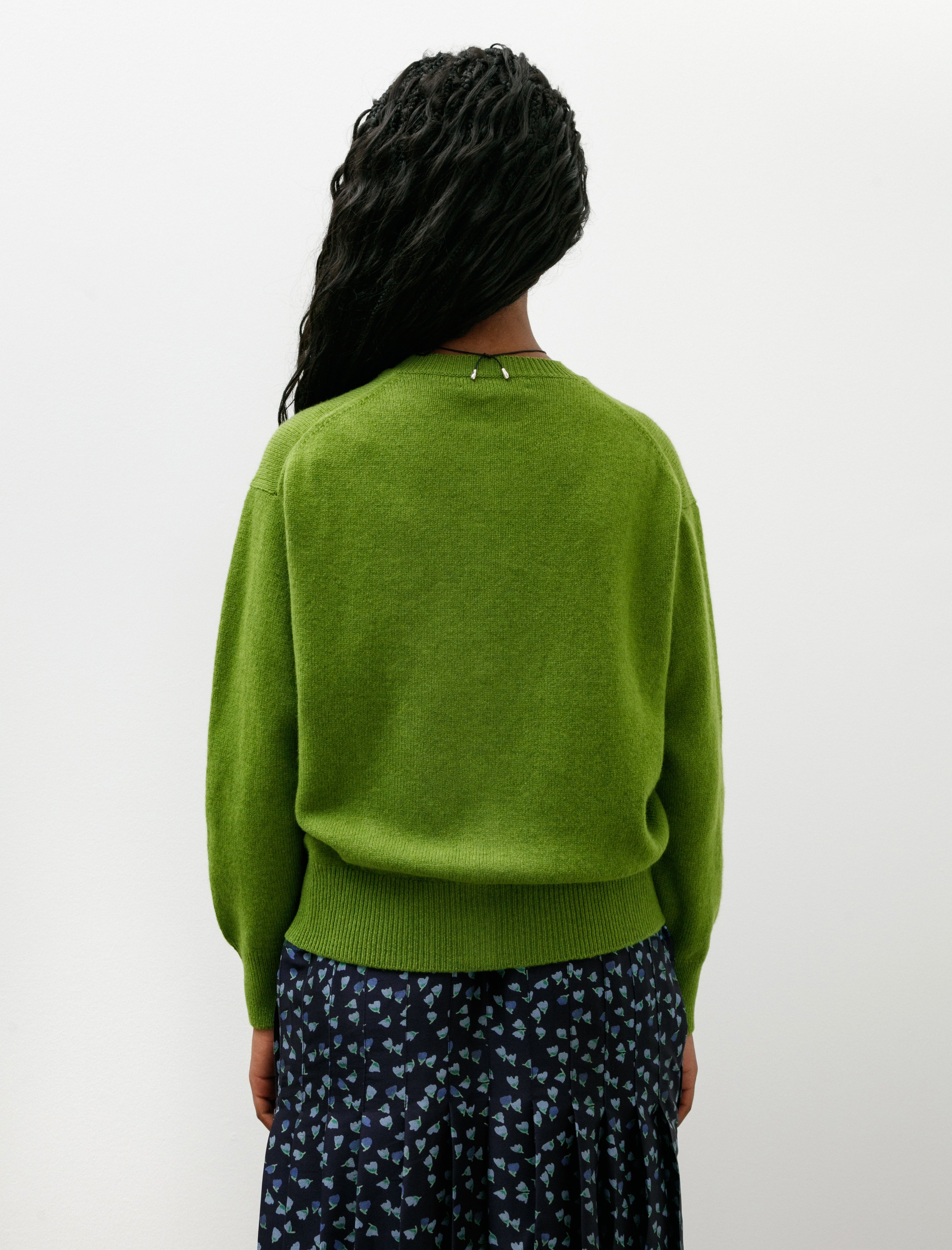 & Daughter Ada Crewneck Cardigan Pickle Green