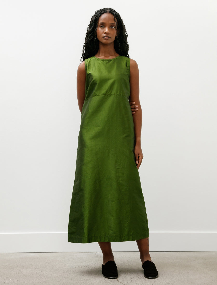 Silk Dupion Erika Dress Bottle Green - Image 1