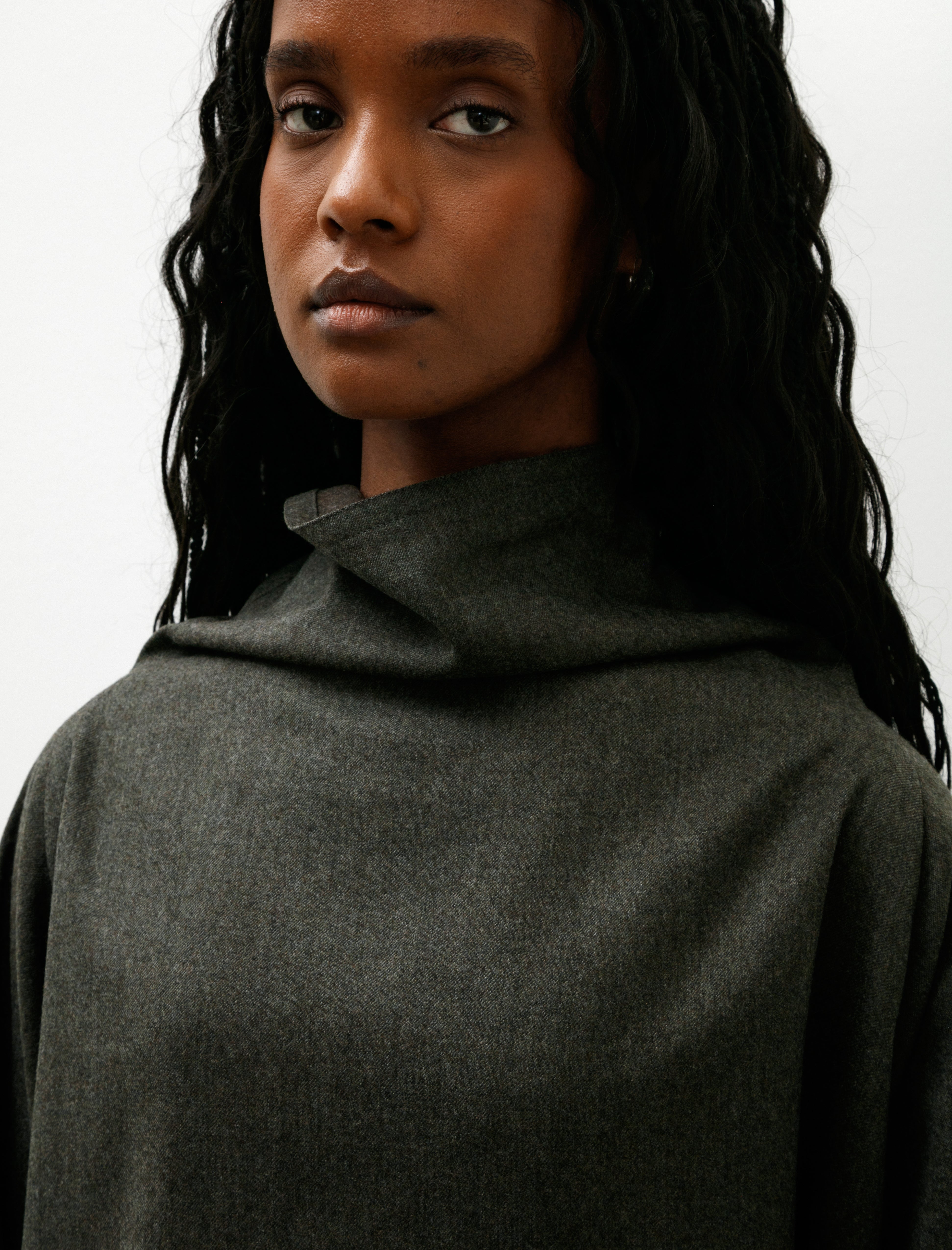 Dušan Batwing T-Neck Oversized Short Shirt Flannel