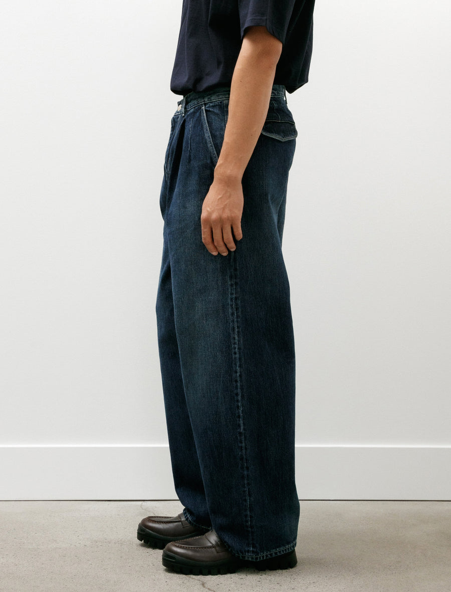 Selvage Denim Two Tuck Pants Indigo Dark Fade - Image 6