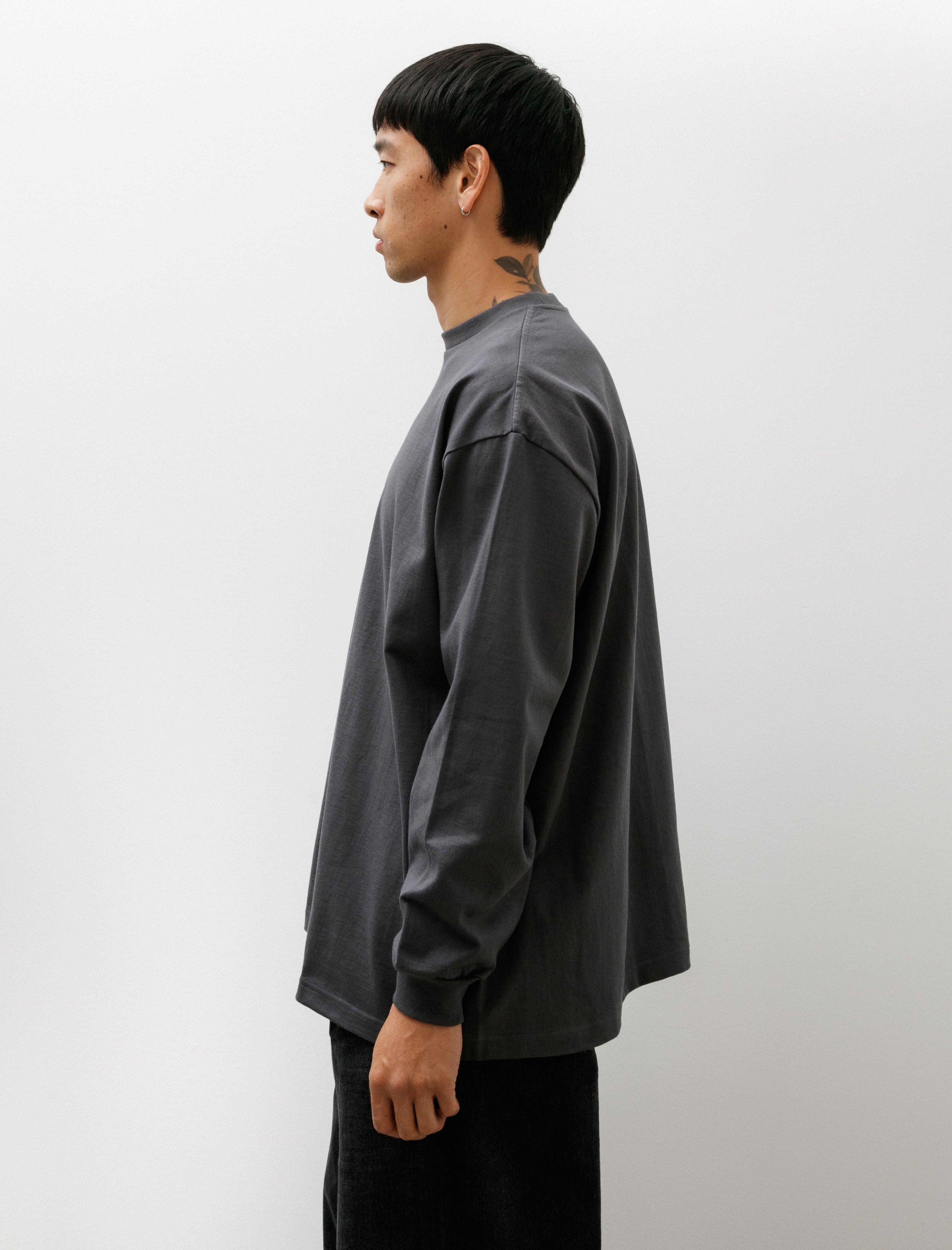 Graphpaper Heavy Weight L/S Oversized Tee Gray
