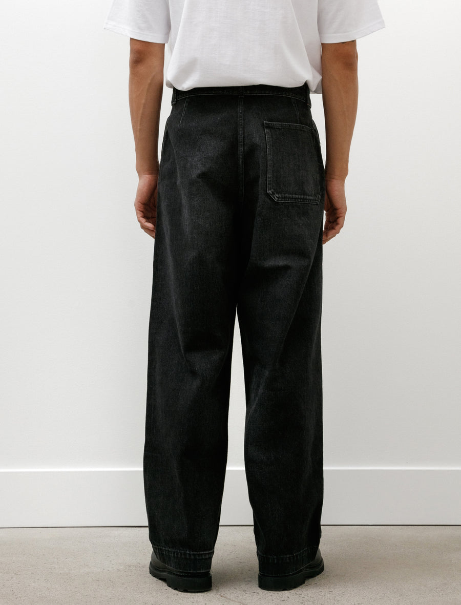 Selvage Denim Belted Pants Black Dark Fade - Image 5