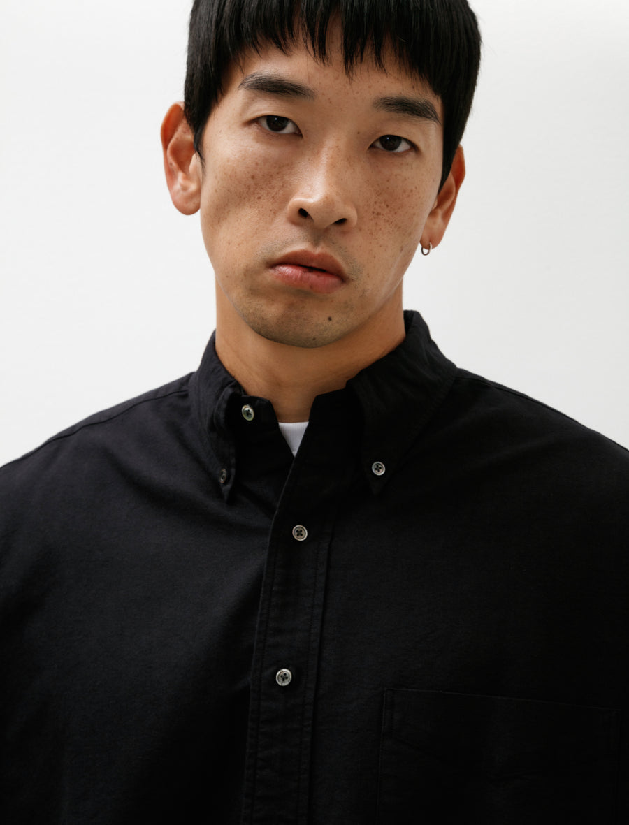 Oxford L/S Oversized B.D Shirt Black - Image 5