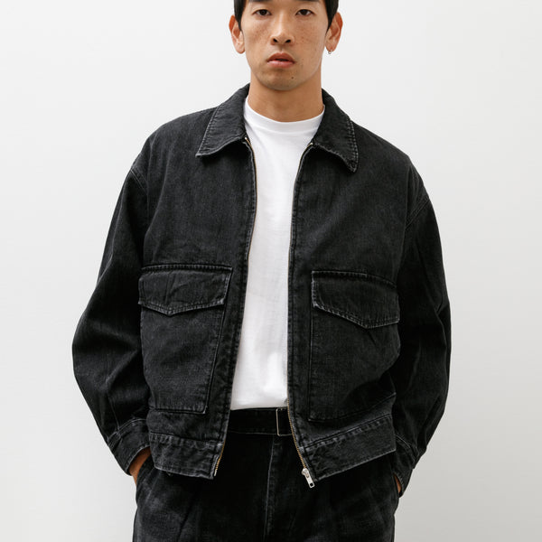 Graphpaper Selvage Denim Zip Jacket Black Dark Fade – Neighbour