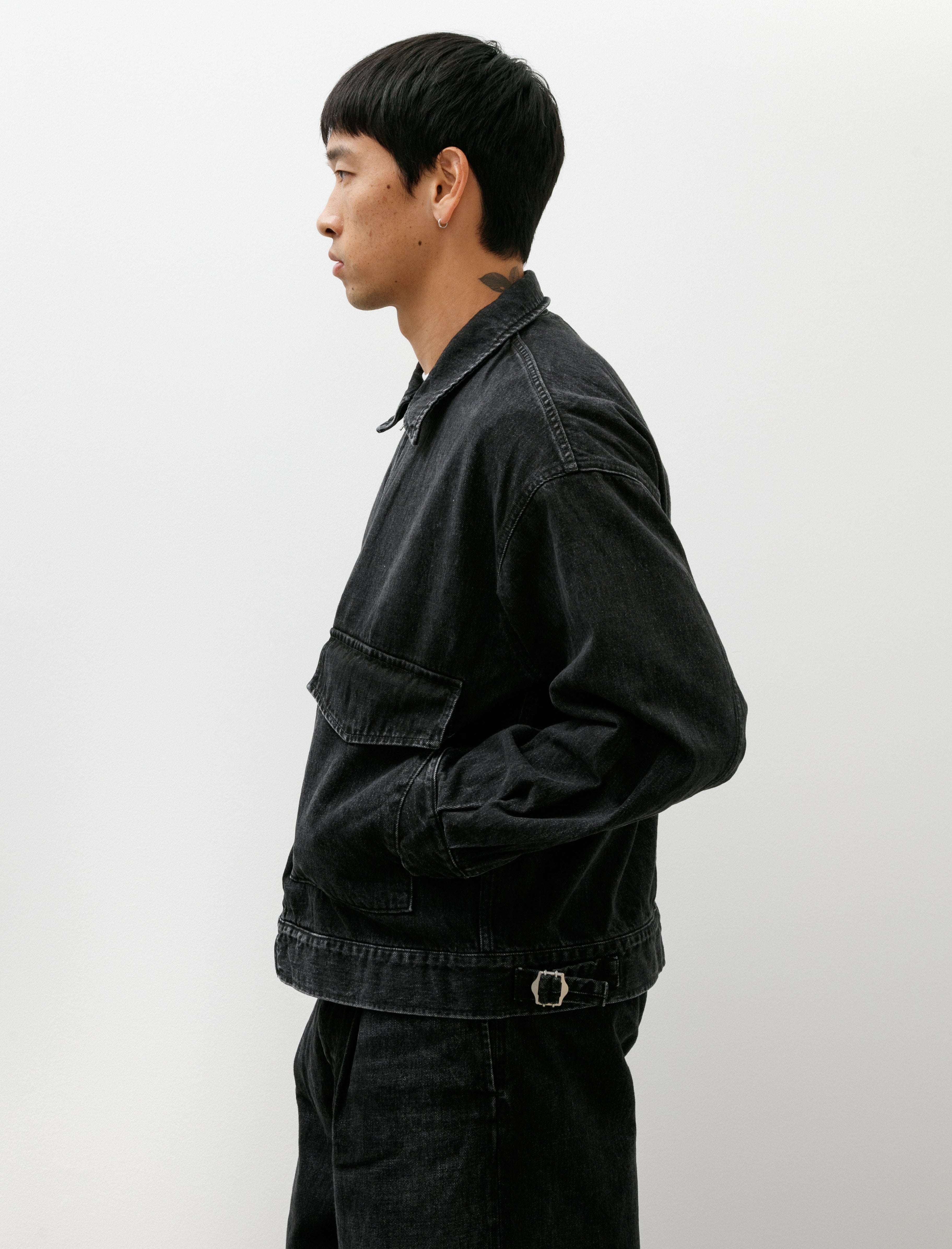 black denim jacket y2k archive 短丈 Graphpaper Selvage Denim Zip Jacket Black Dark Fade – Neighbour