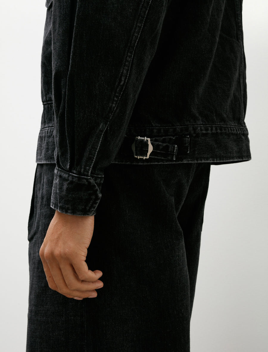 Selvage Denim Zip Jacket Black Dark Fade - Image 5