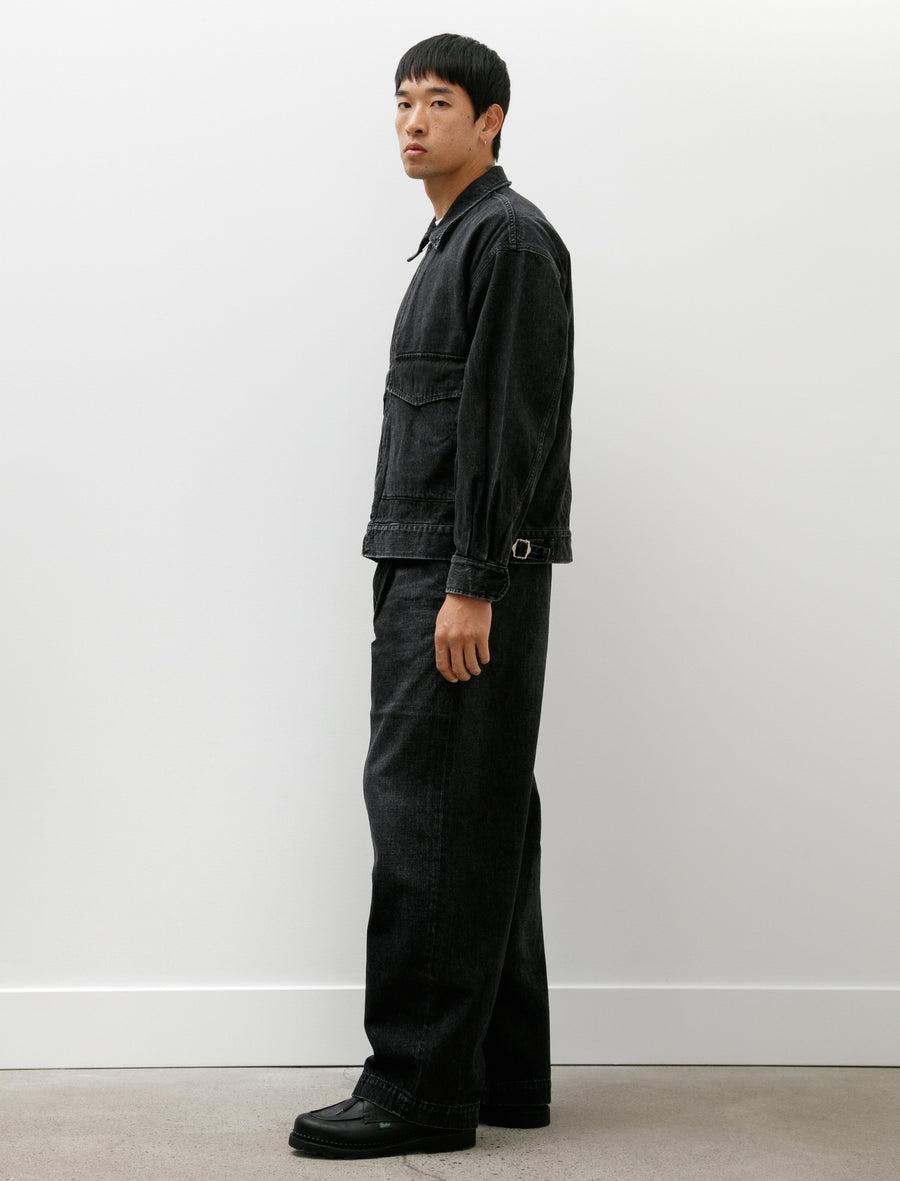 Selvage Denim Belted Pants Black Dark Fade - Image 3