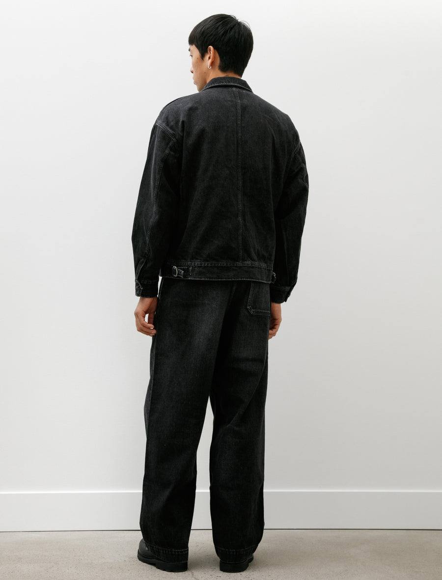 Selvage Denim Belted Pants Black Dark Fade - Image 2