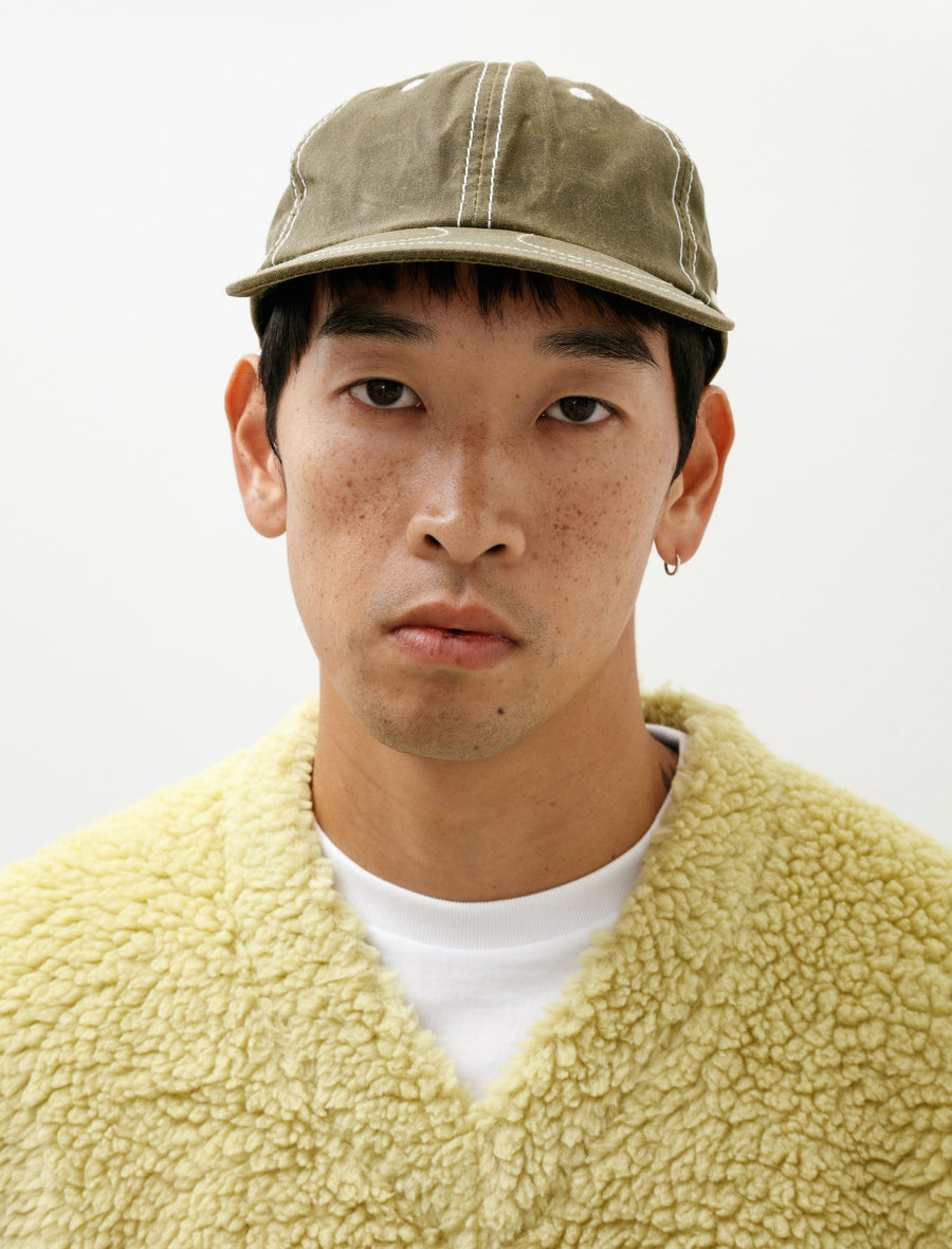 Horseshoe 6 Panel Cap Olive Waxed - Image 1