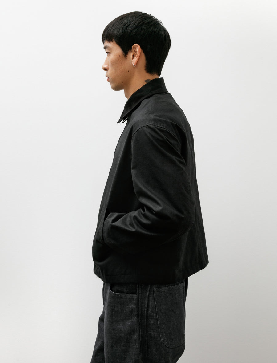 Site Jacket Black Waxed Organic Cotton Ripstop - Image 3