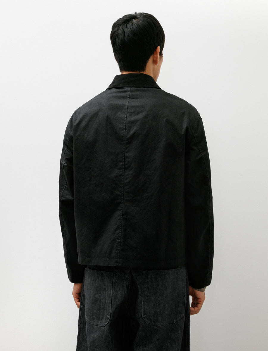 Site Jacket Black Waxed Organic Cotton Ripstop - Image 2