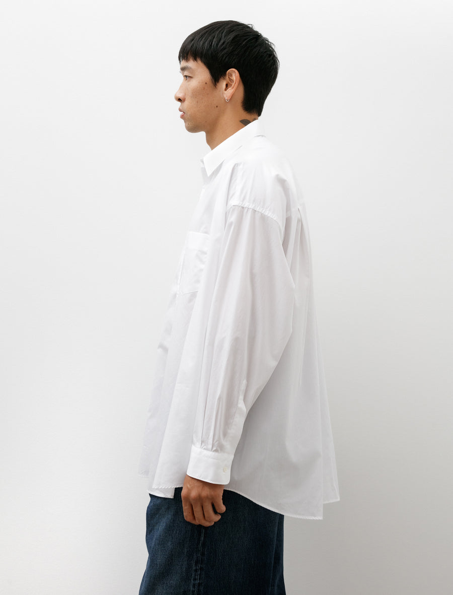 Broad L/S Oversized Regular Collar Shirt White - Image 3