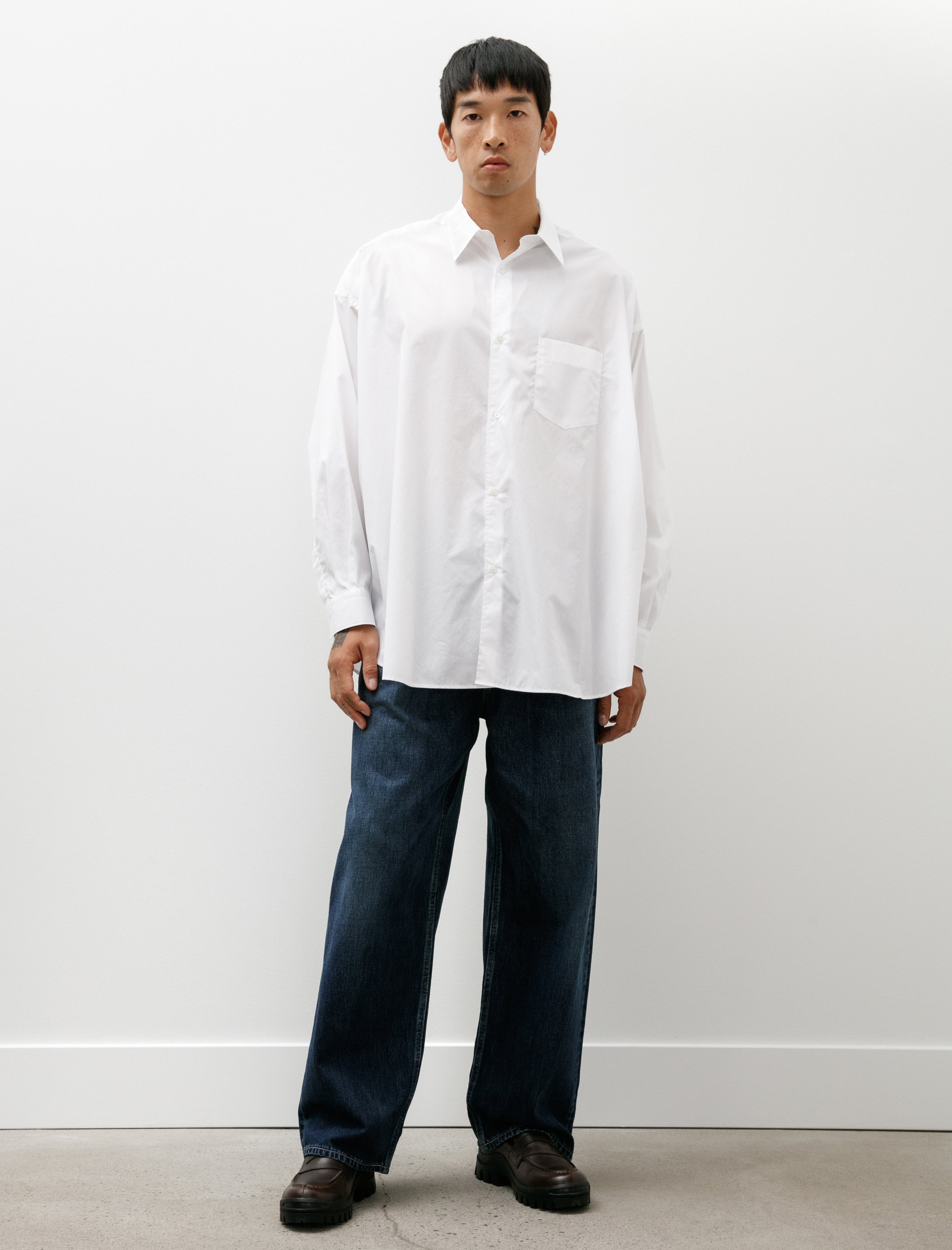 Graphpaper Selvage Denim Two Tuck Pants Indigo Dark Fade