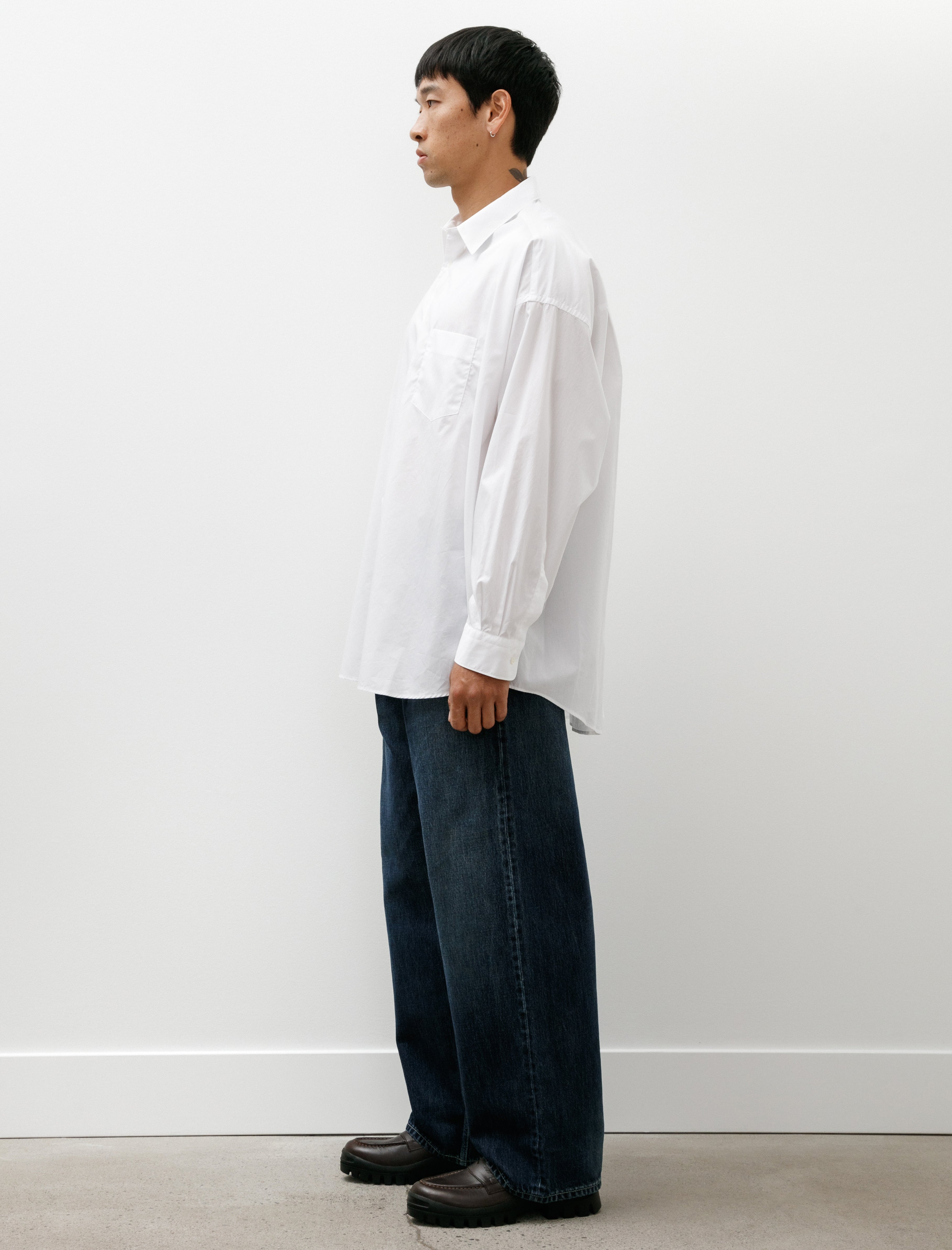Graphpaper Selvage Denim Two Tuck Pants Indigo Dark Fade