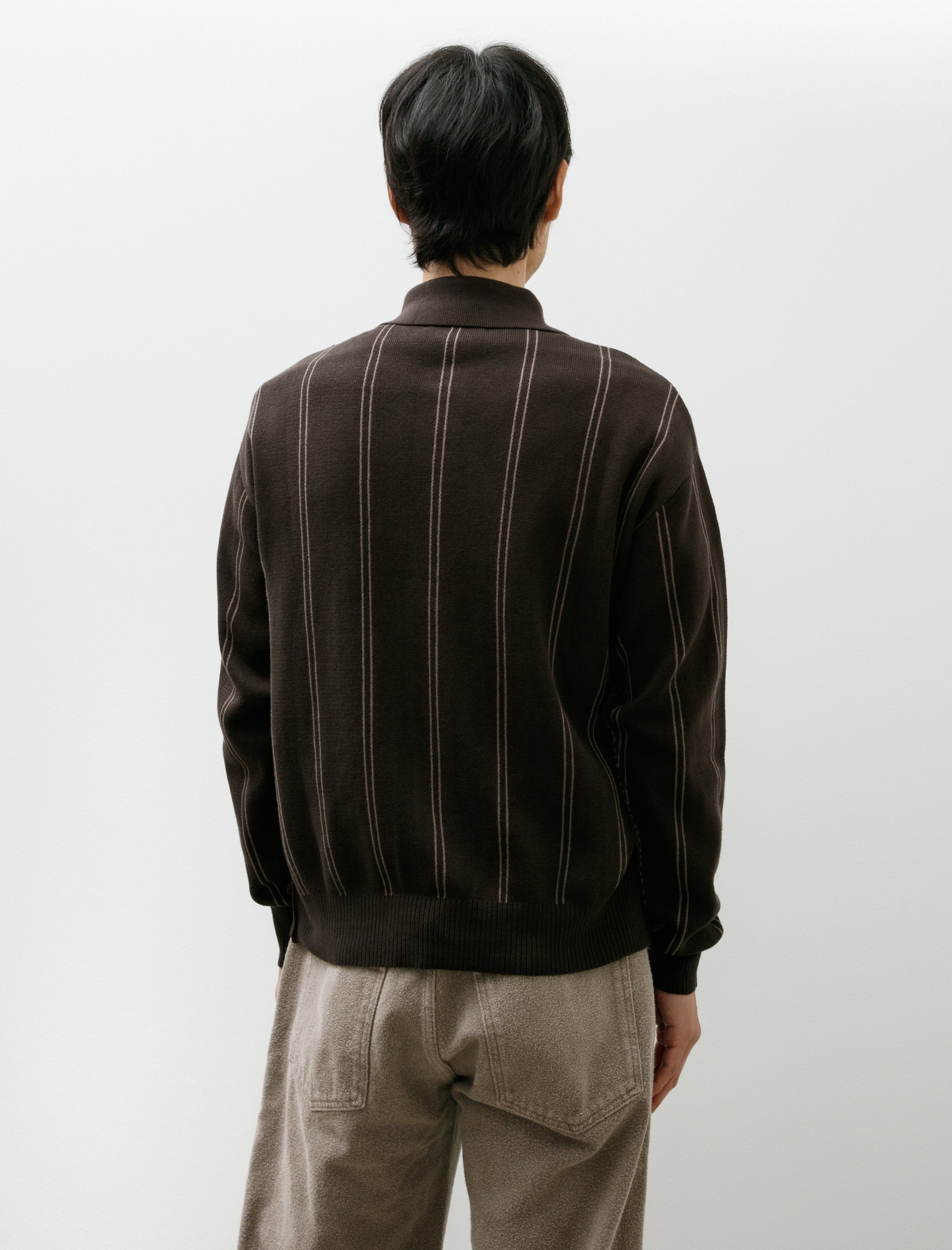 mfpen Formal Cardigan Biscuit Stripe