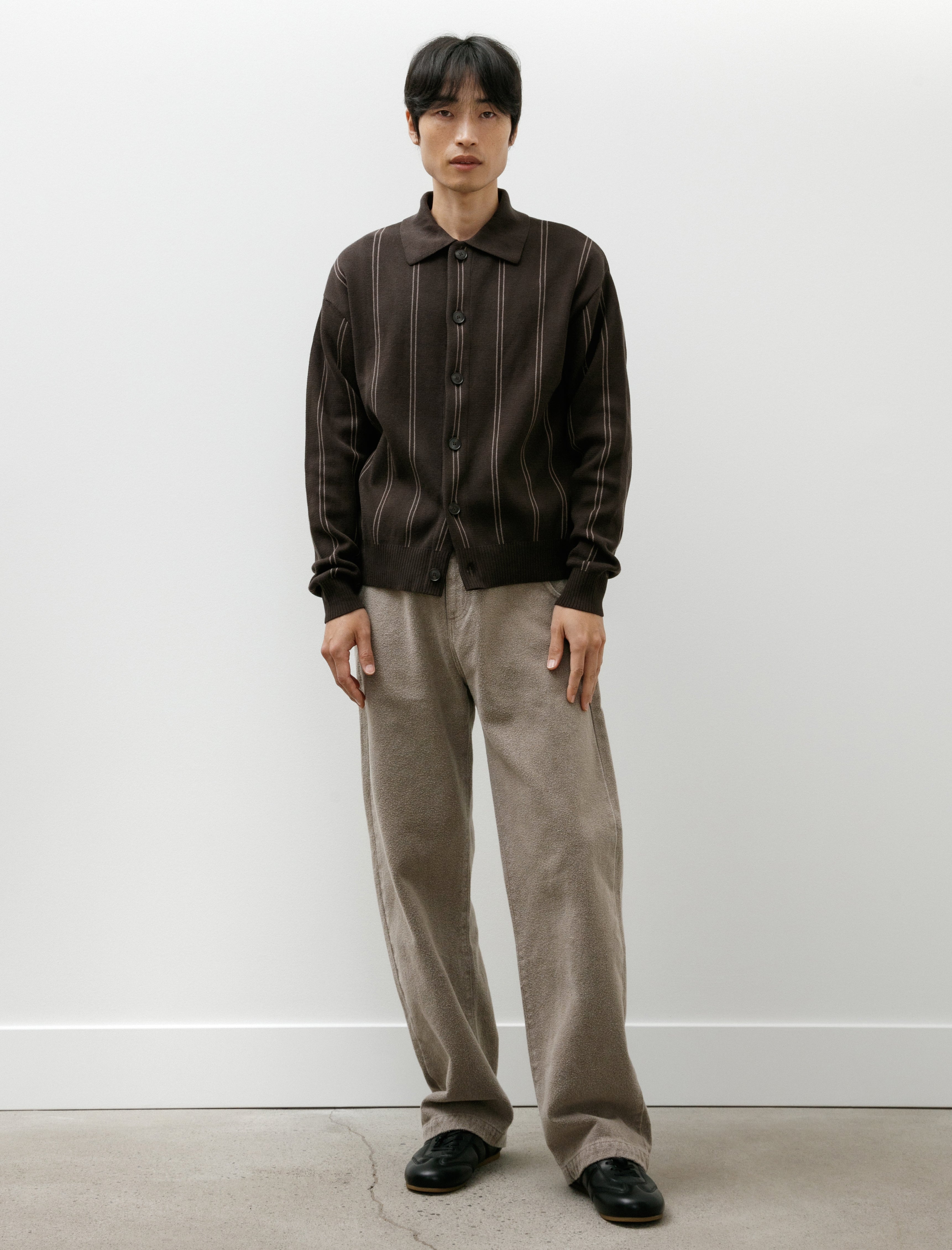 mfpen Formal Cardigan Biscuit Stripe