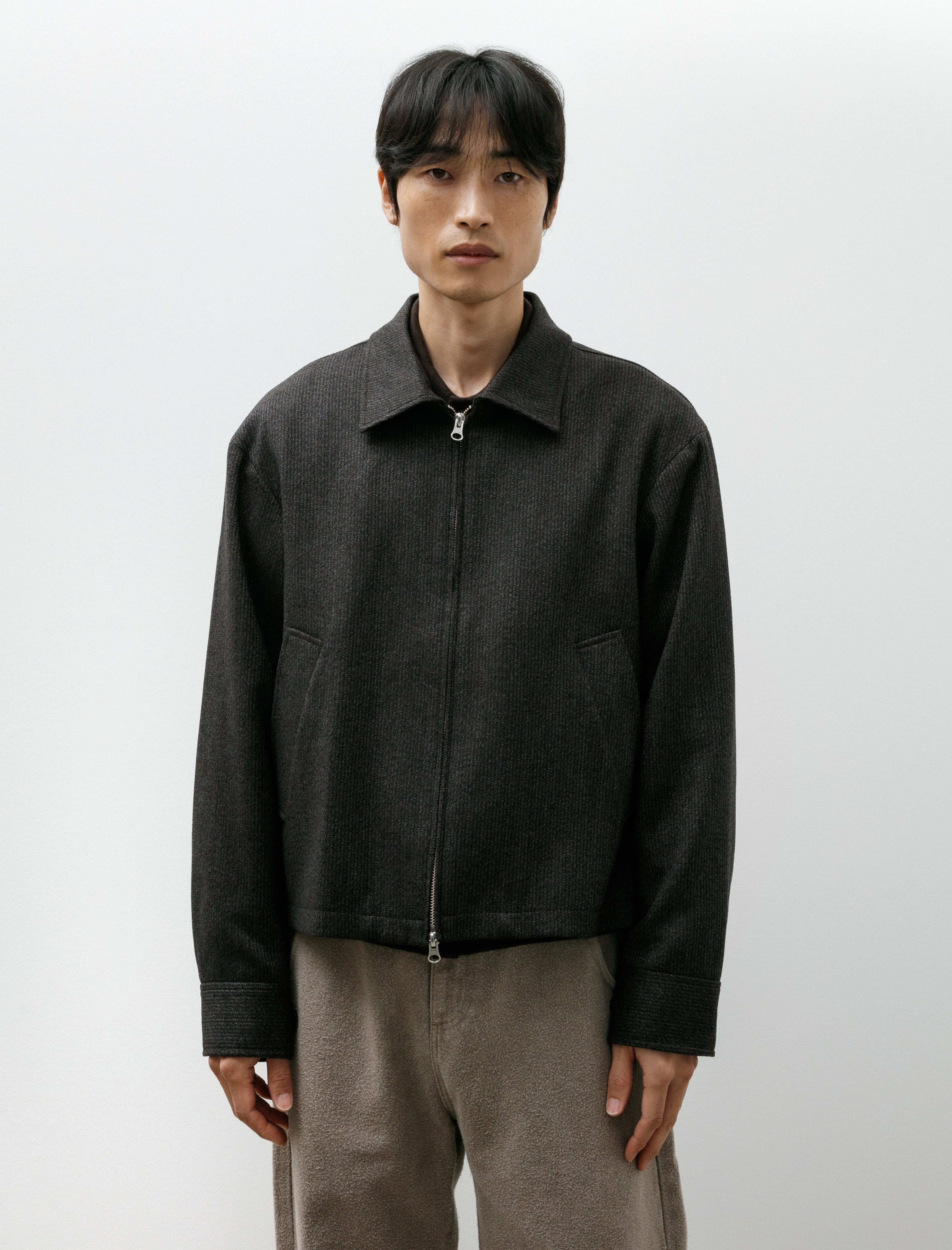 mfpen Mail Jacket Brown Melange Stripe