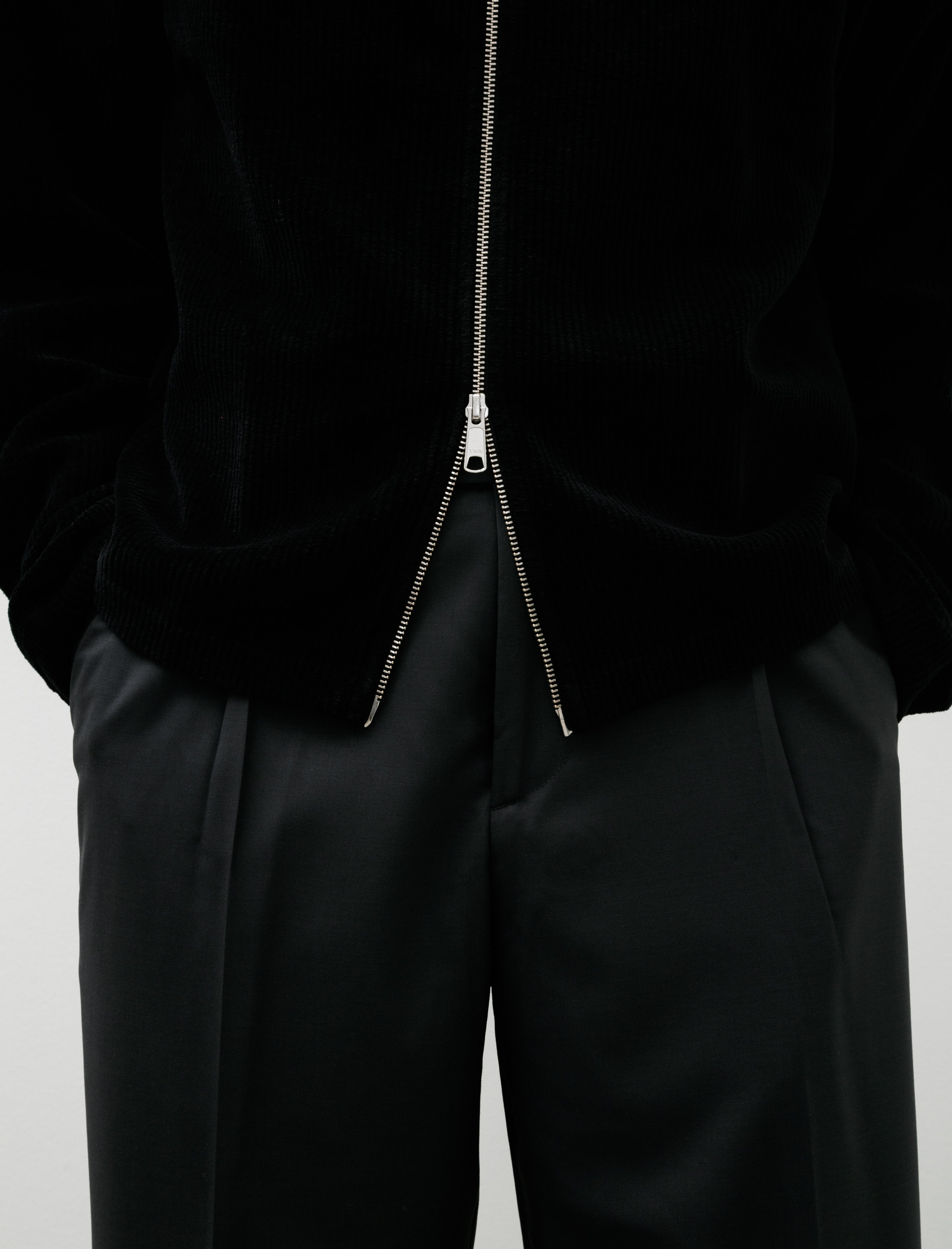 mfpen Leisure Zip Up Black Jersey Cord