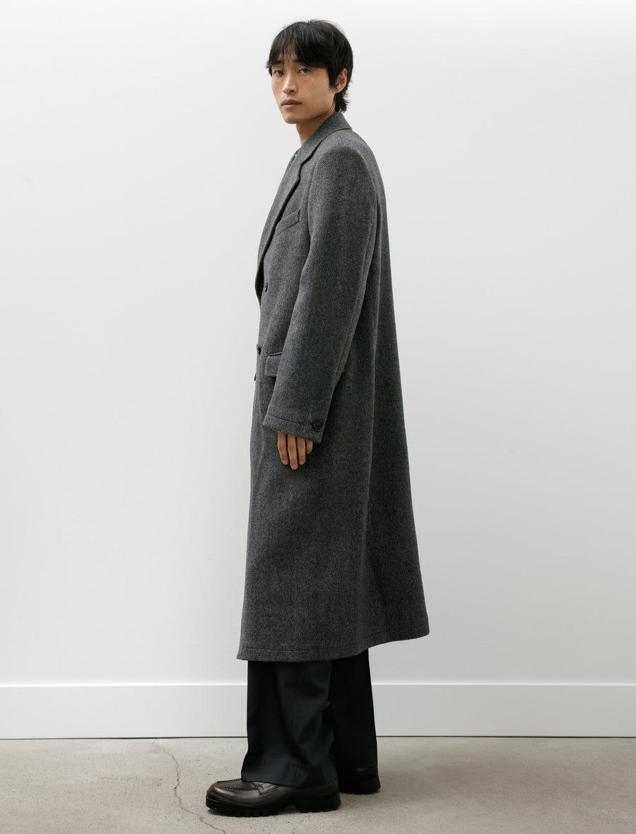 Conference Coat Grey Herringbone Recycled Wool - Image 3