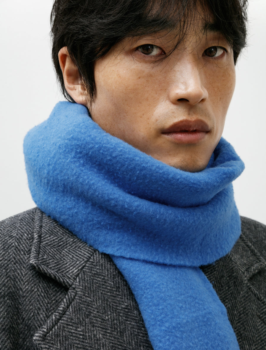 Wool Scarf Bright Blue Fuzz - Image 2