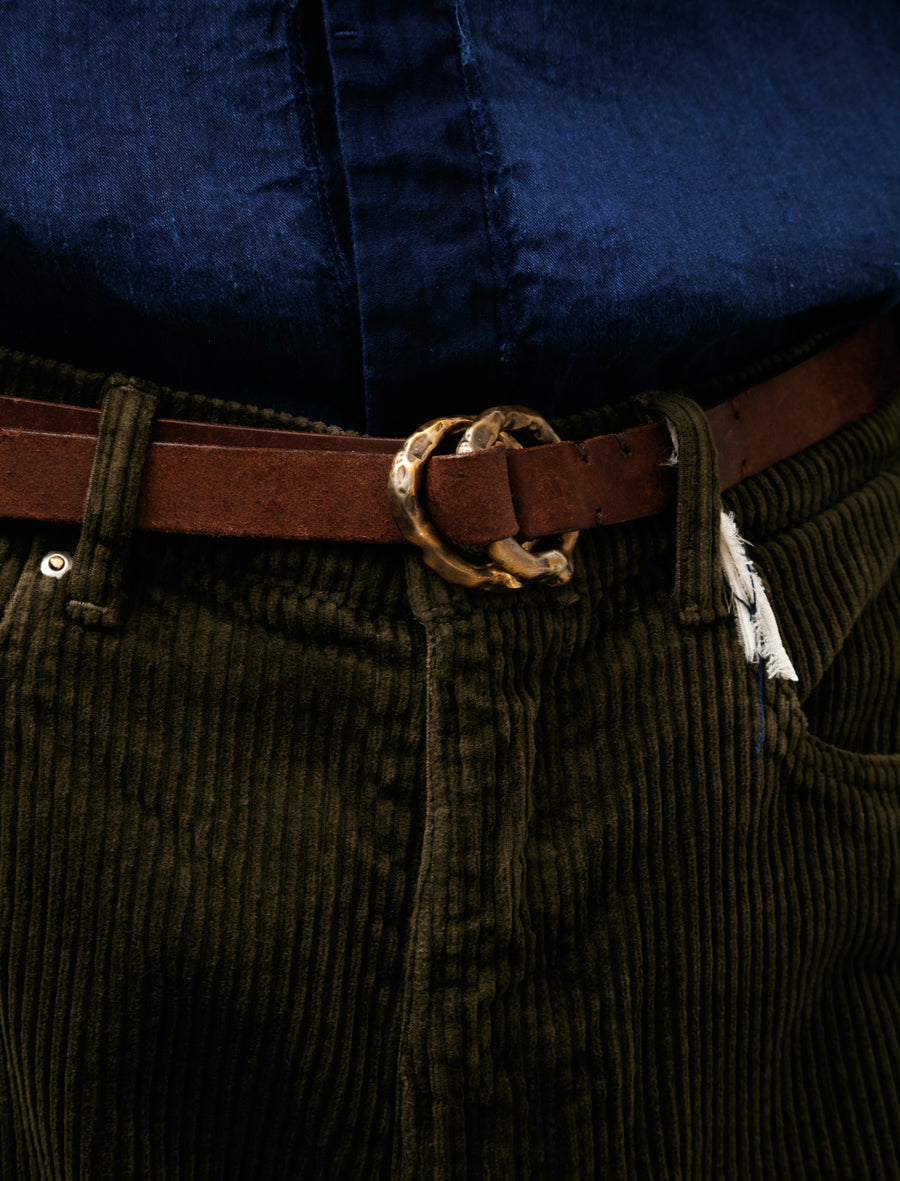 Tao Double Ring Belt Copper Brass Soil Brown - Image 3