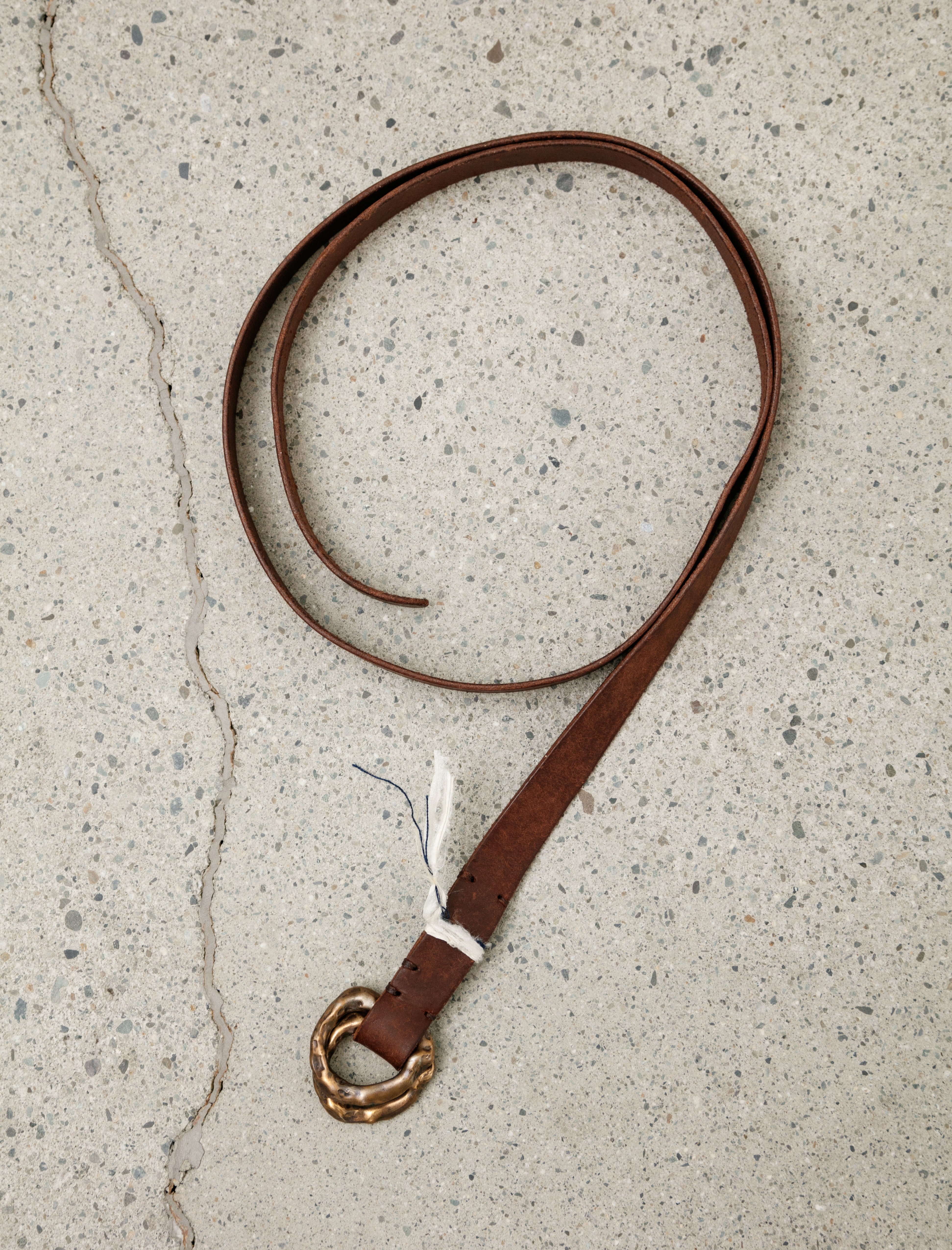 Cottle Tao Double Ring Belt Copper Brass Soil Brown