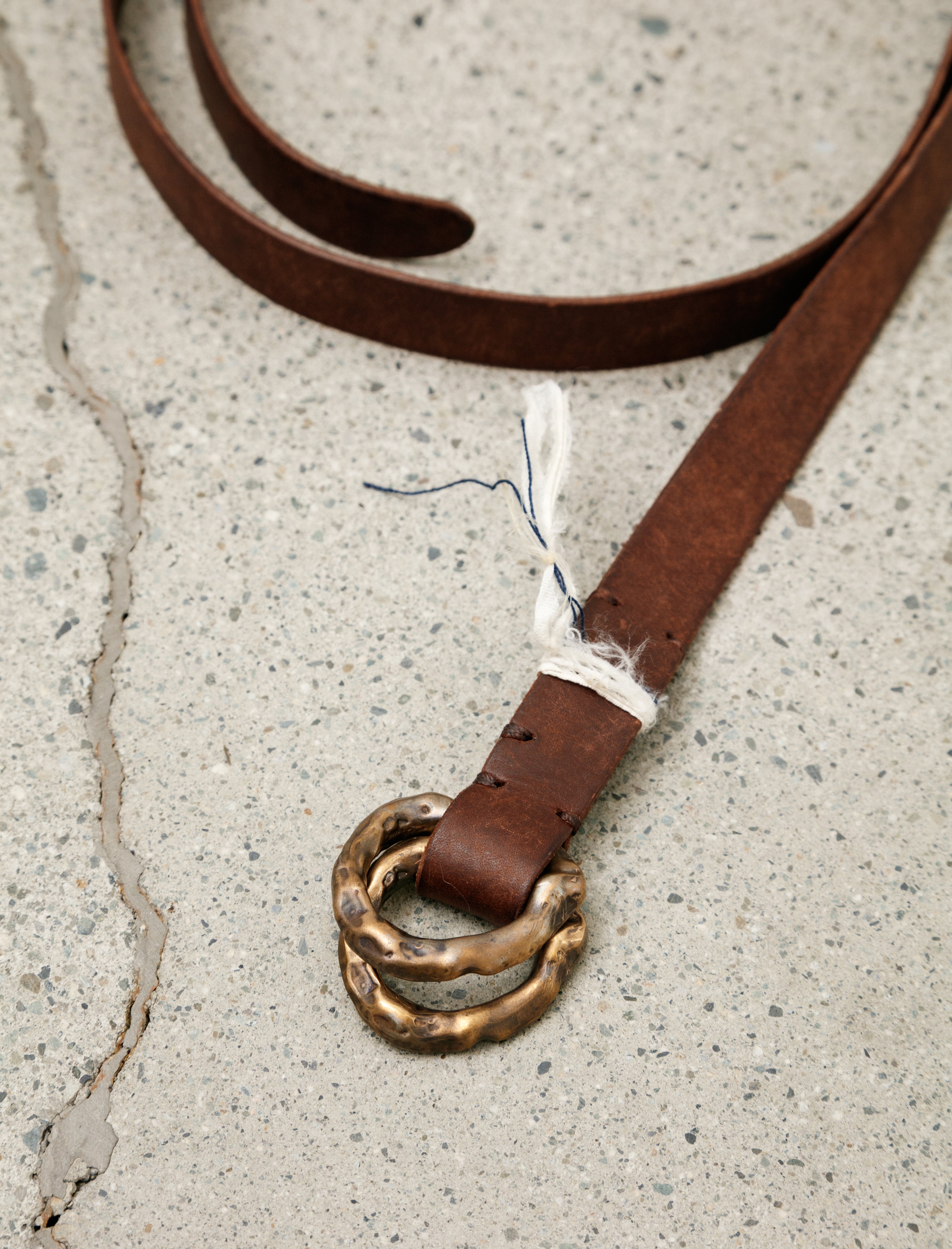 Cottle Tao Double Ring Belt Copper Brass Soil Brown