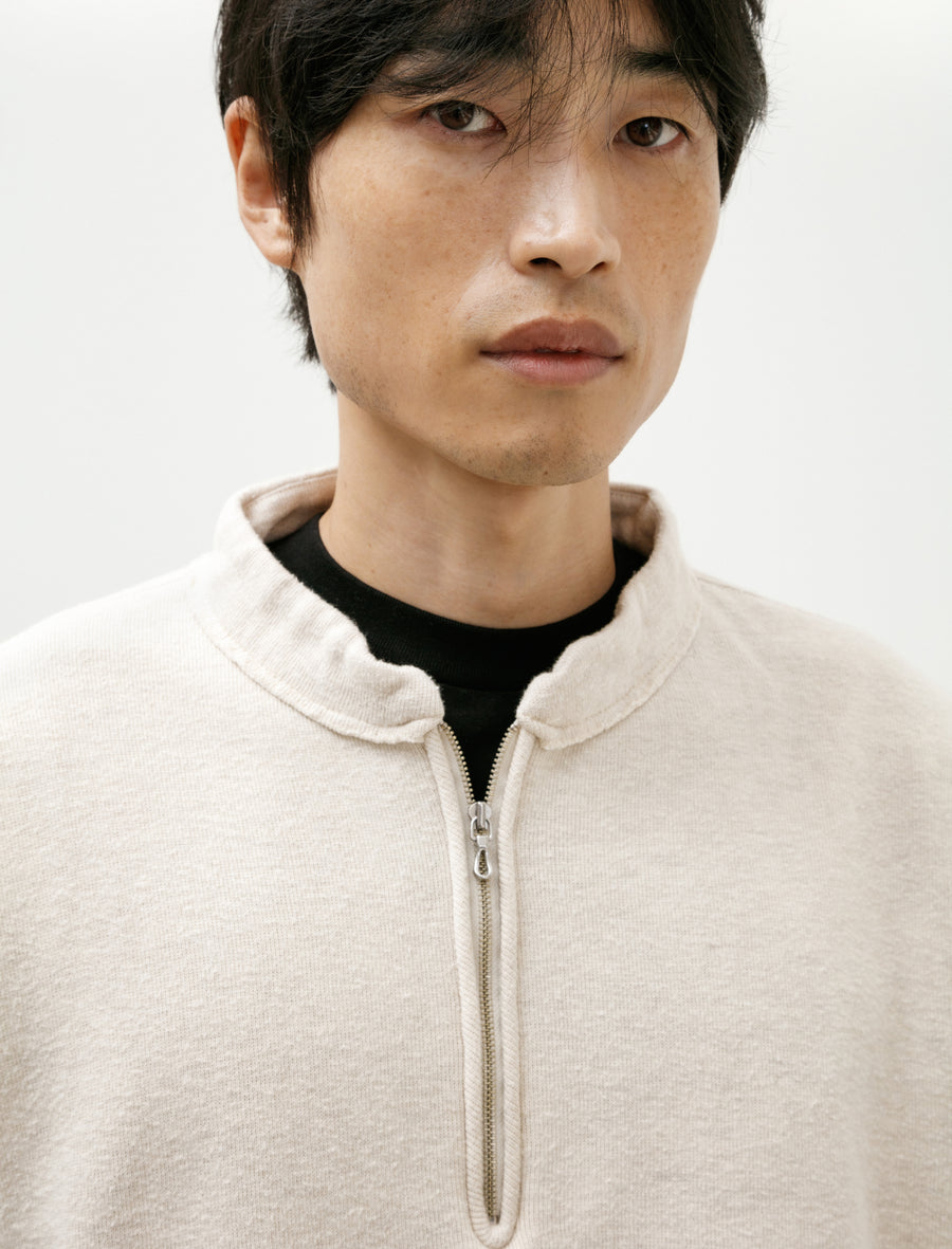 Quiet Storm Half Zip Sweat Ecru - Image 4