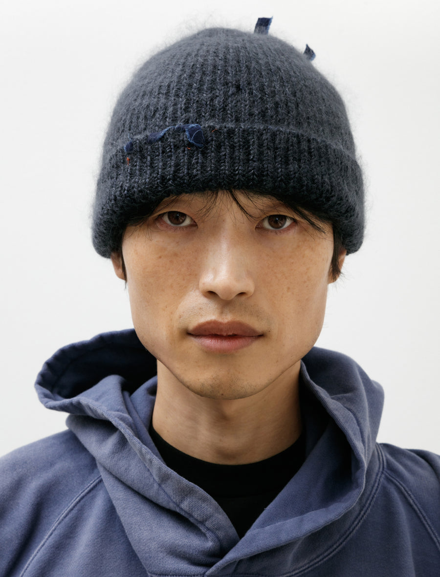 Silk Mohair Sparkle Beanie Shadow Moon - Image 1