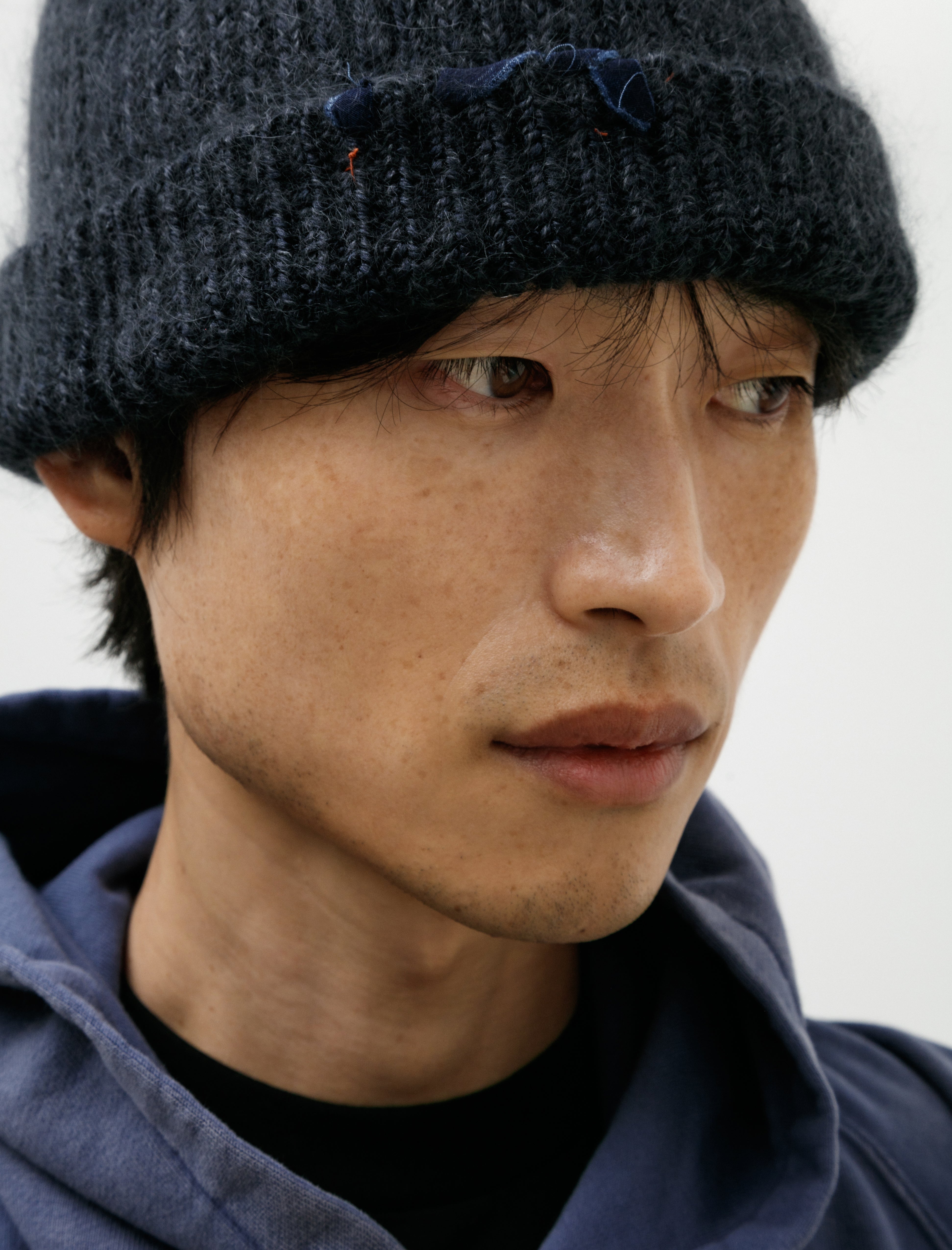 Cottle Silk Mohair Sparkle Beanie Shadow Moon