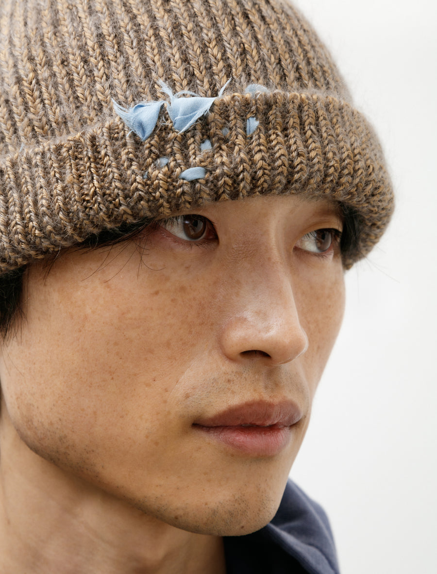 Silk Mohair Sparkle Beanie Tree Bark - Image 2