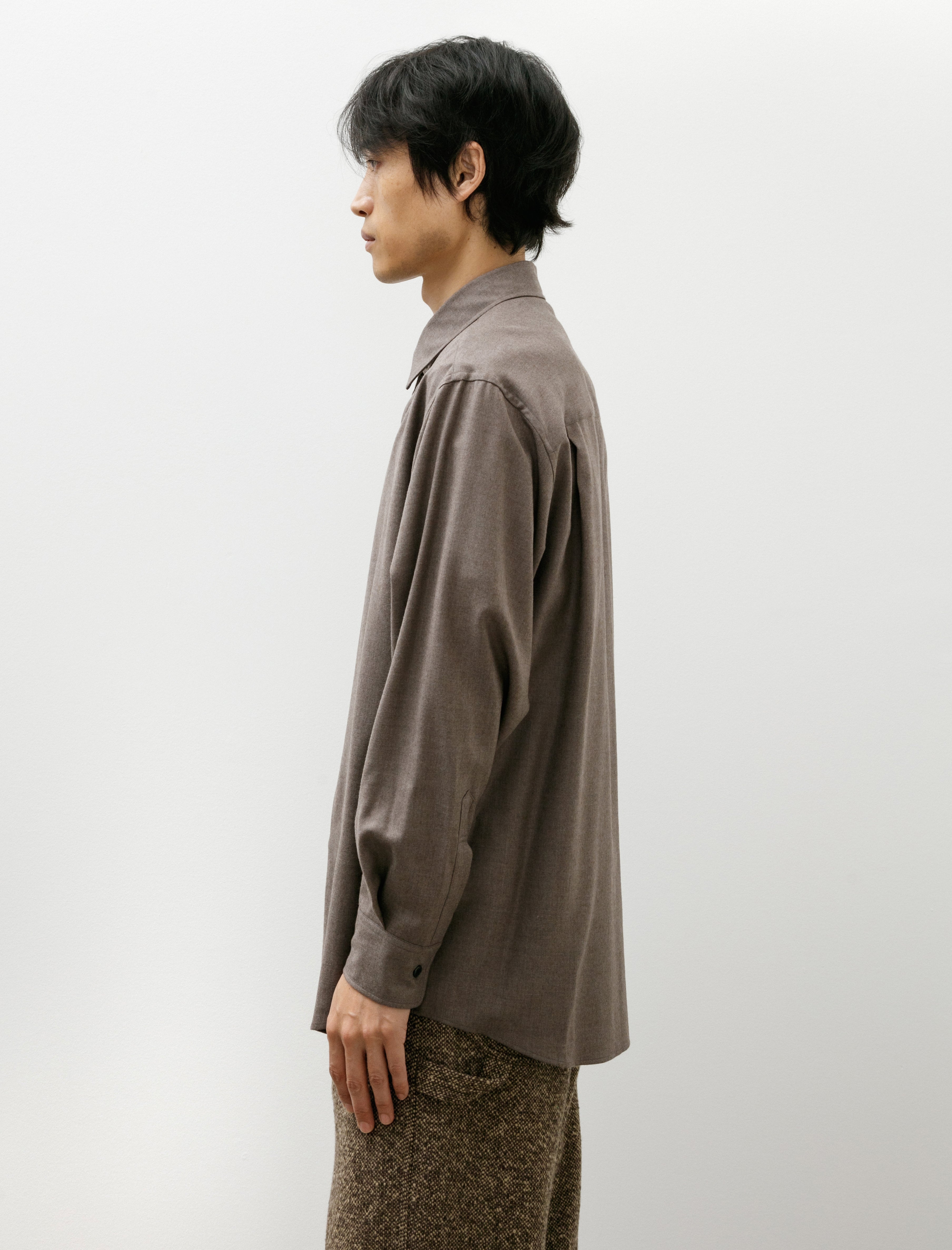 Auralee Super Light Wool Shirt Brown