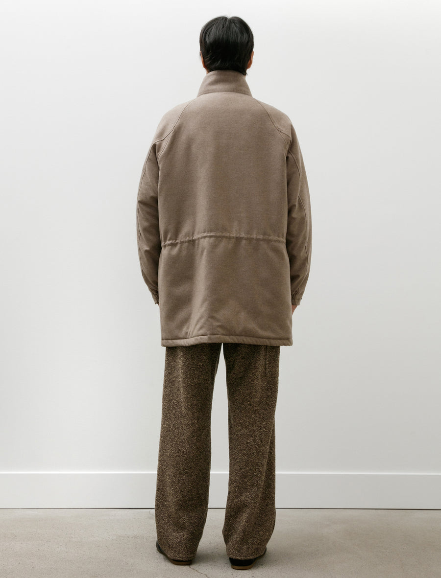 Auralee Wool Fulling Flannel Padded Over Blouson Top Brown