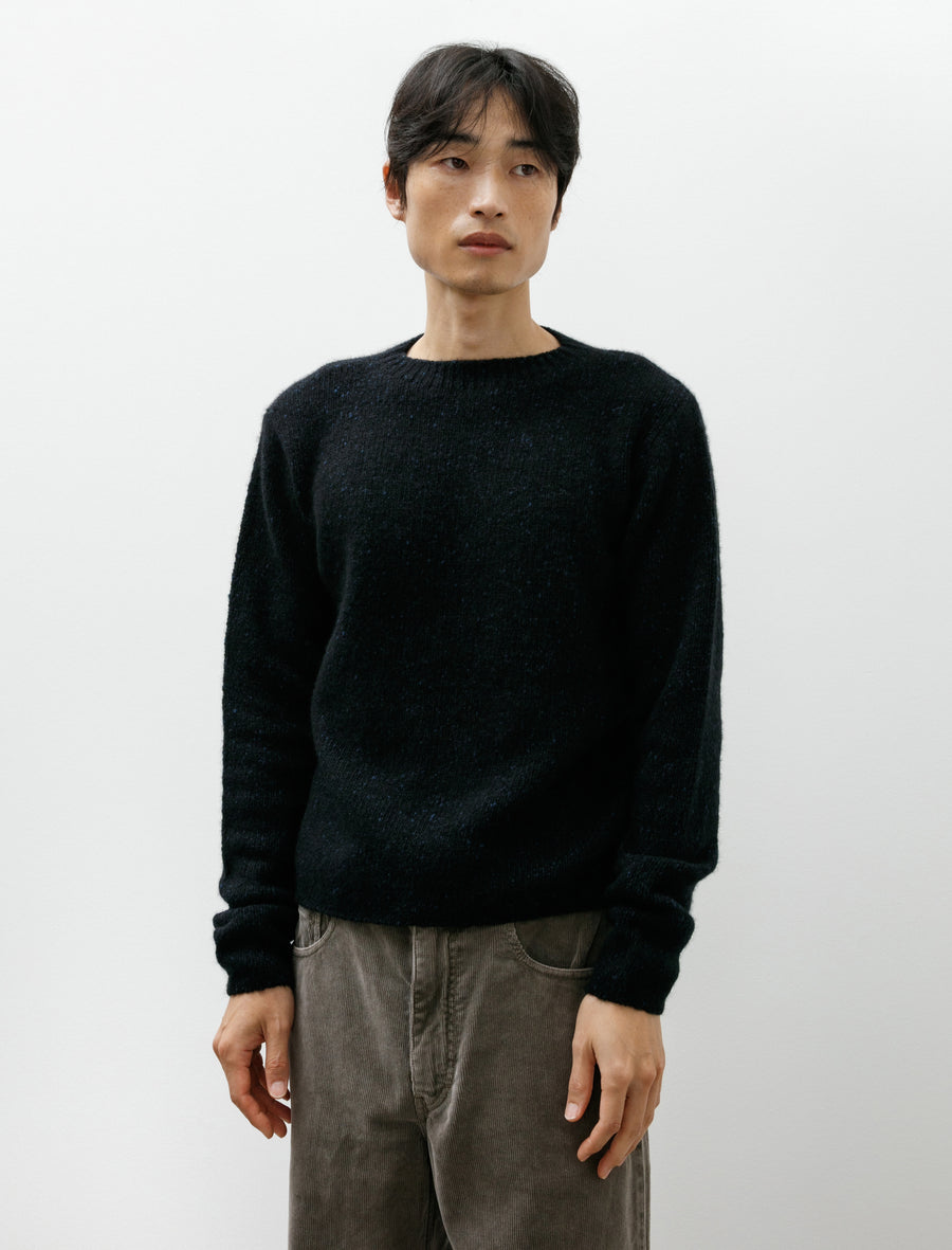 Cashmere Melange Knit P/O Top Navy Black - Image 1